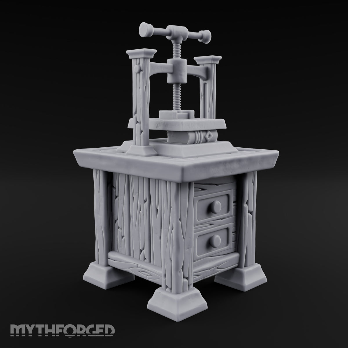 Pressed for Time, Not for Pages Wooden Bookbinding Press Cabinet