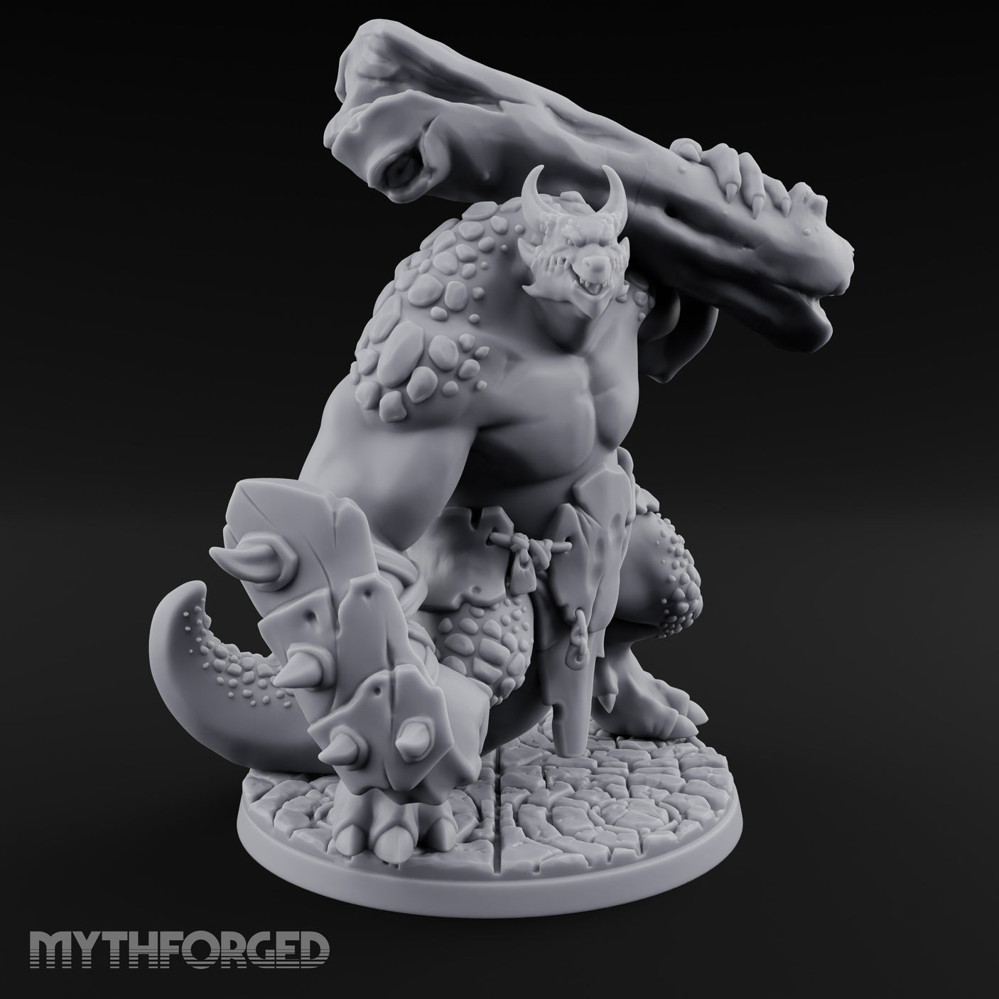 Boulder Smashing Troll Brute Miniature for Dungeons and Dragons, Pathfinder or other TTRPGs