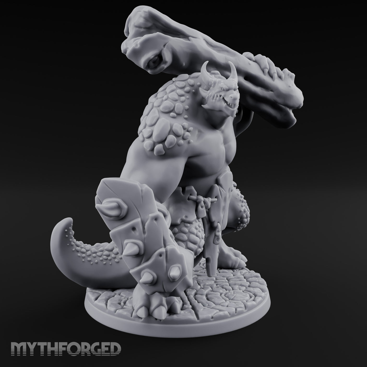 Boulder Smashing Troll Brute Miniature for Dungeons and Dragons, Pathfinder or other TTRPGs
