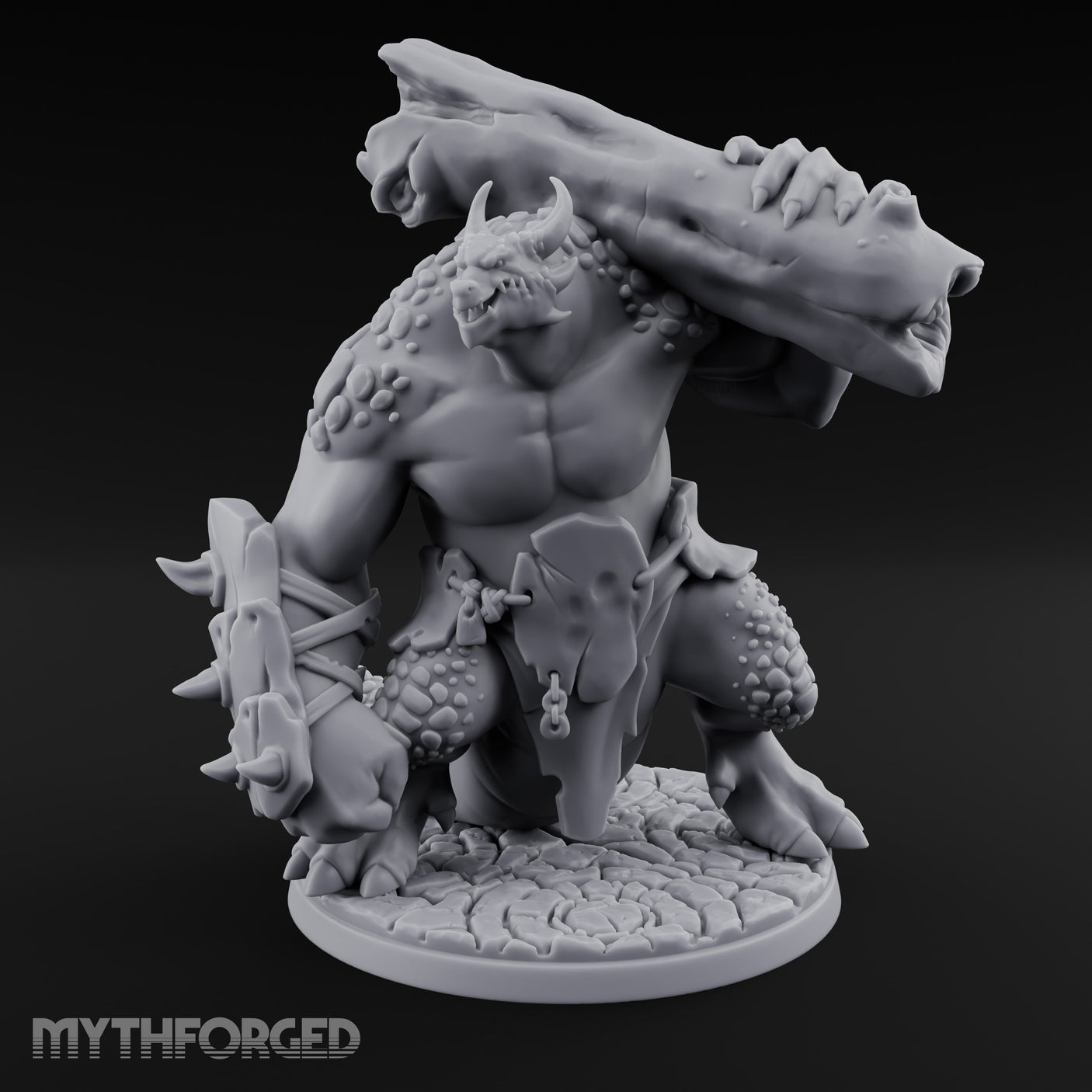 Boulder Smashing Troll Brute Miniature for Dungeons and Dragons, Pathfinder or other TTRPGs