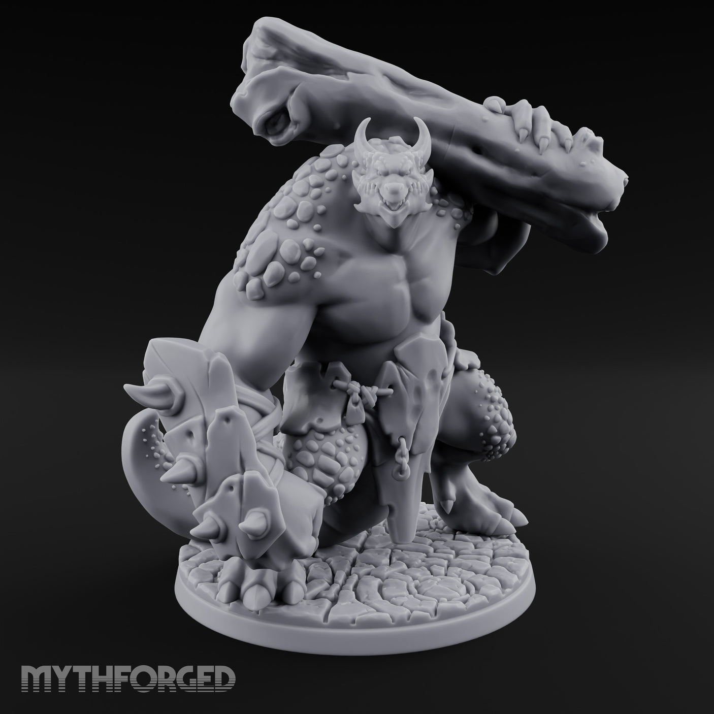 Boulder Smashing Troll Brute Miniature for Dungeons and Dragons, Pathfinder or other TTRPGs