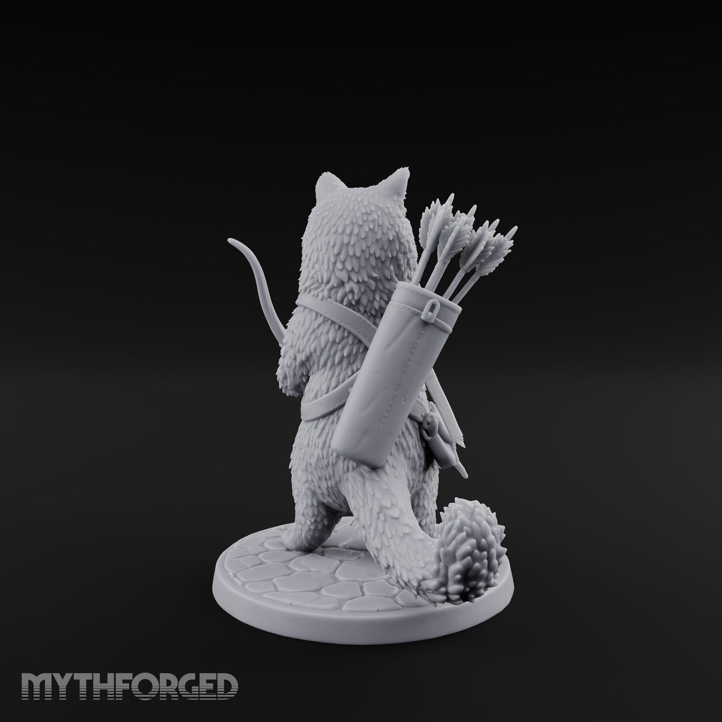 Bow Clutching Tabaxi Ranger Miniature for Dungeons and Dragons, Pathfinder or other TTRPGs