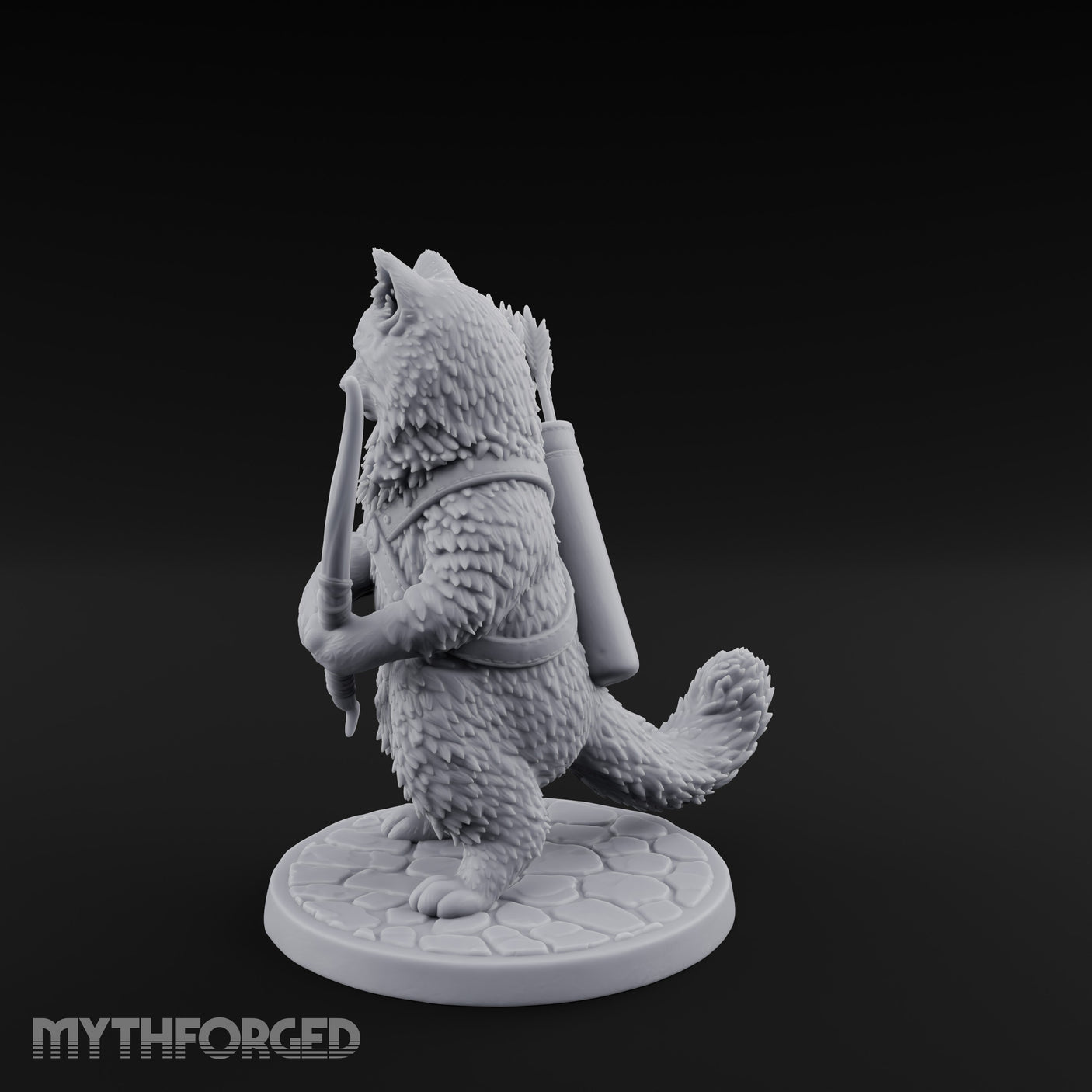 Bow Clutching Tabaxi Ranger Miniature for Dungeons and Dragons, Pathfinder or other TTRPGs