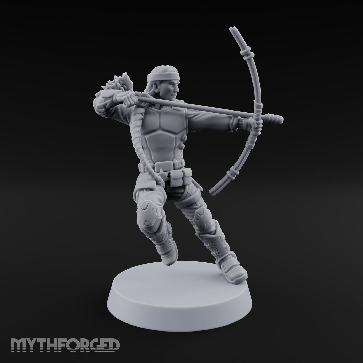 Bow Drawing Human Archer Miniature for Dungeons and Dragons, Pathfinder or other TTRPGs