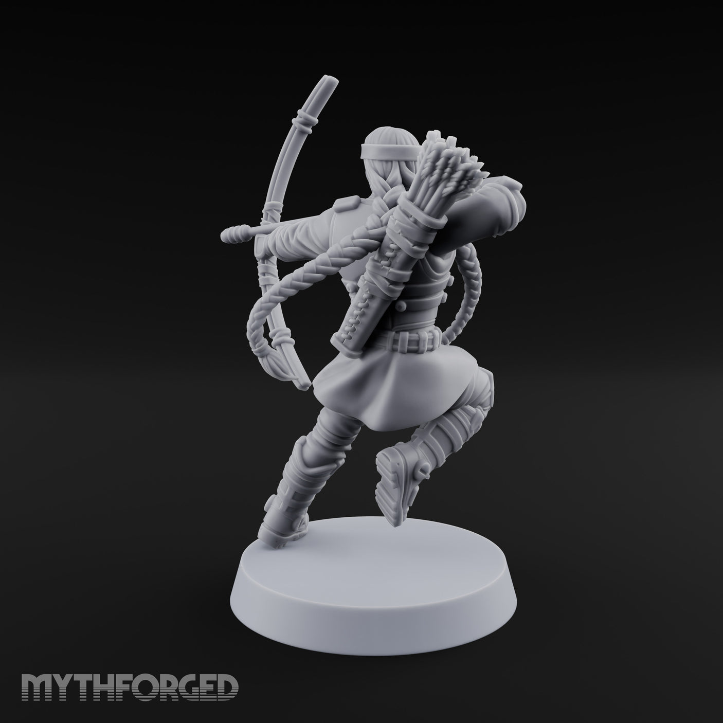 Bow Drawing Human Archer Miniature for Dungeons and Dragons, Pathfinder or other TTRPGs