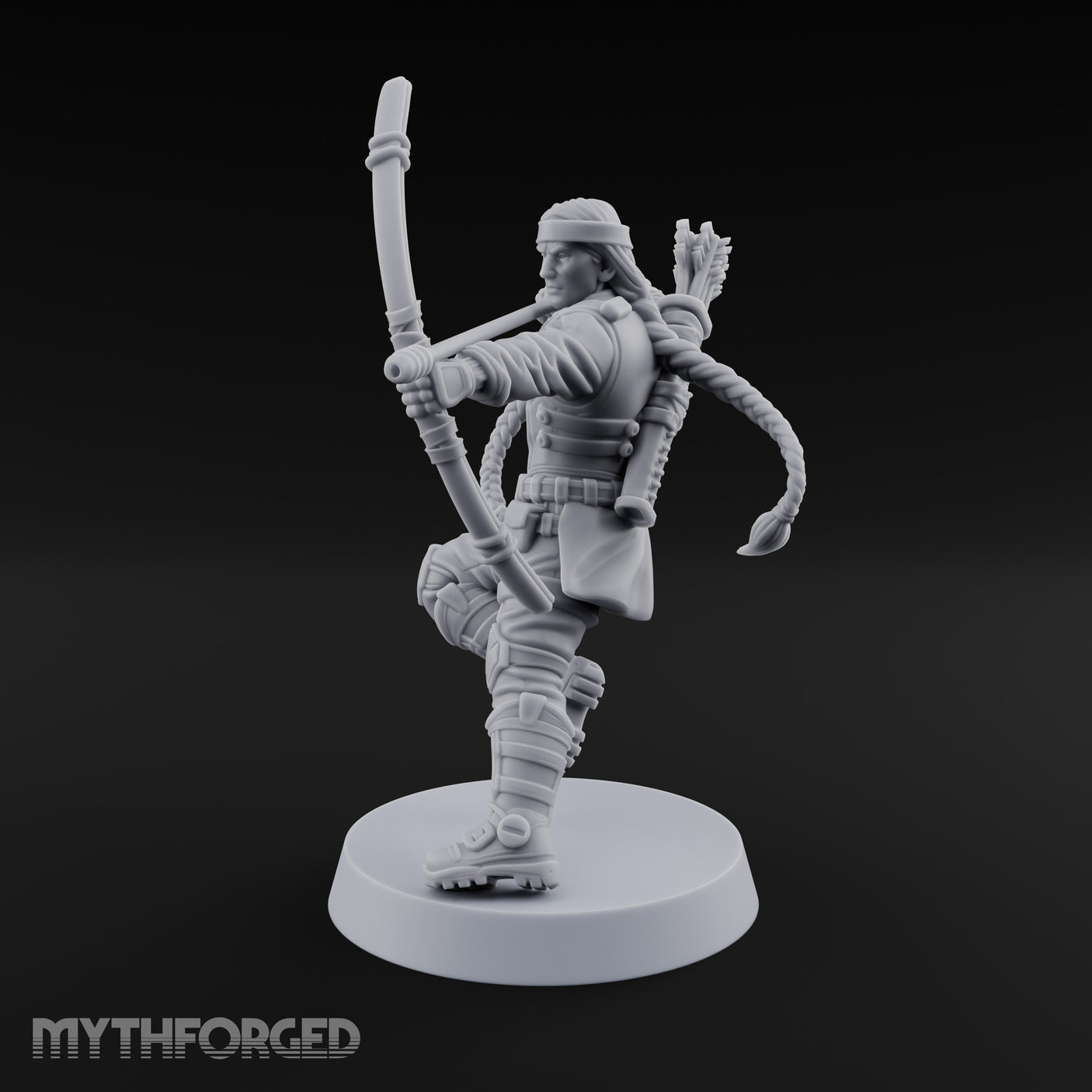 Bow Drawing Human Archer Miniature for Dungeons and Dragons, Pathfinder or other TTRPGs