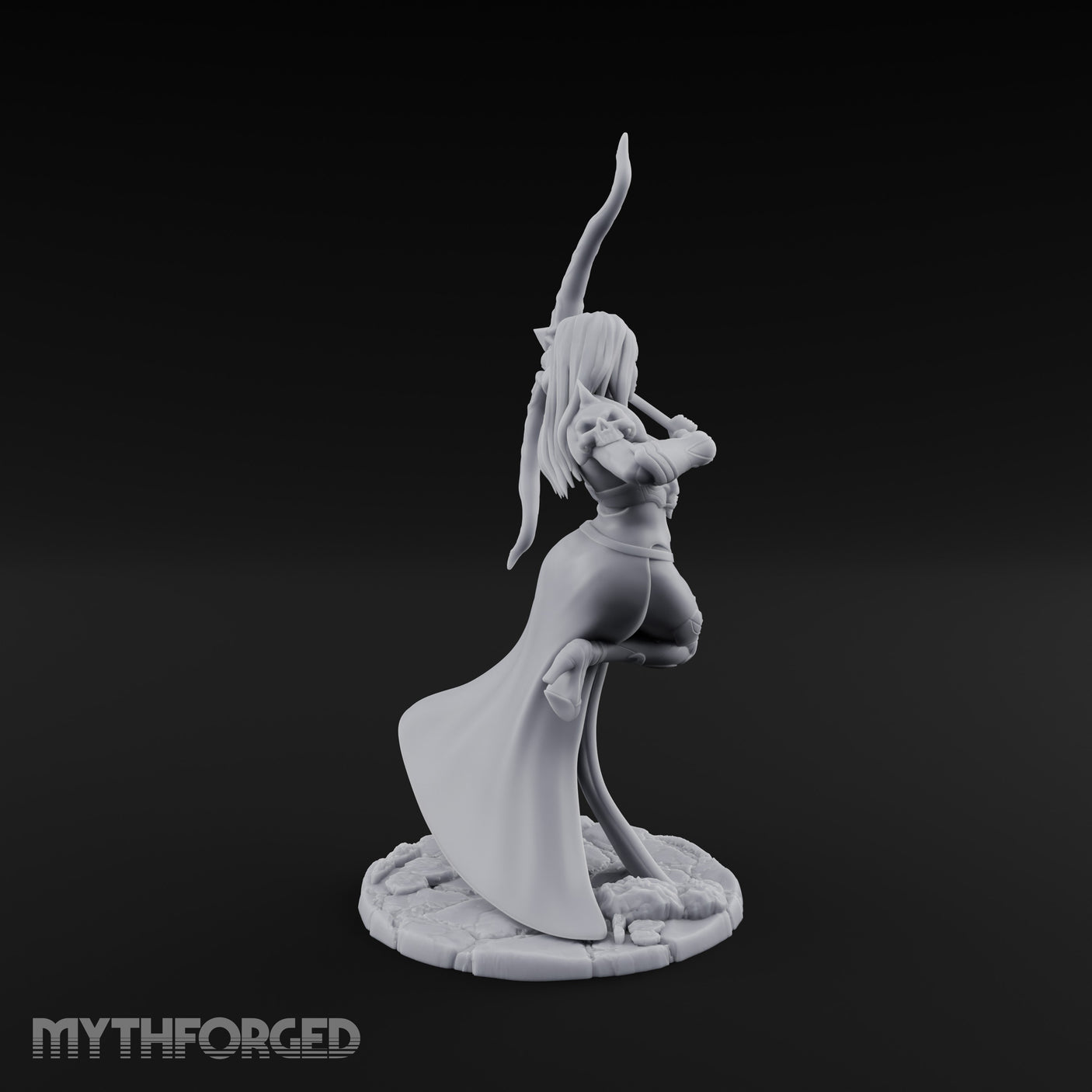 Bow Drawn Human Archer Miniature for Dungeons and Dragons, Pathfinder or other TTRPGs