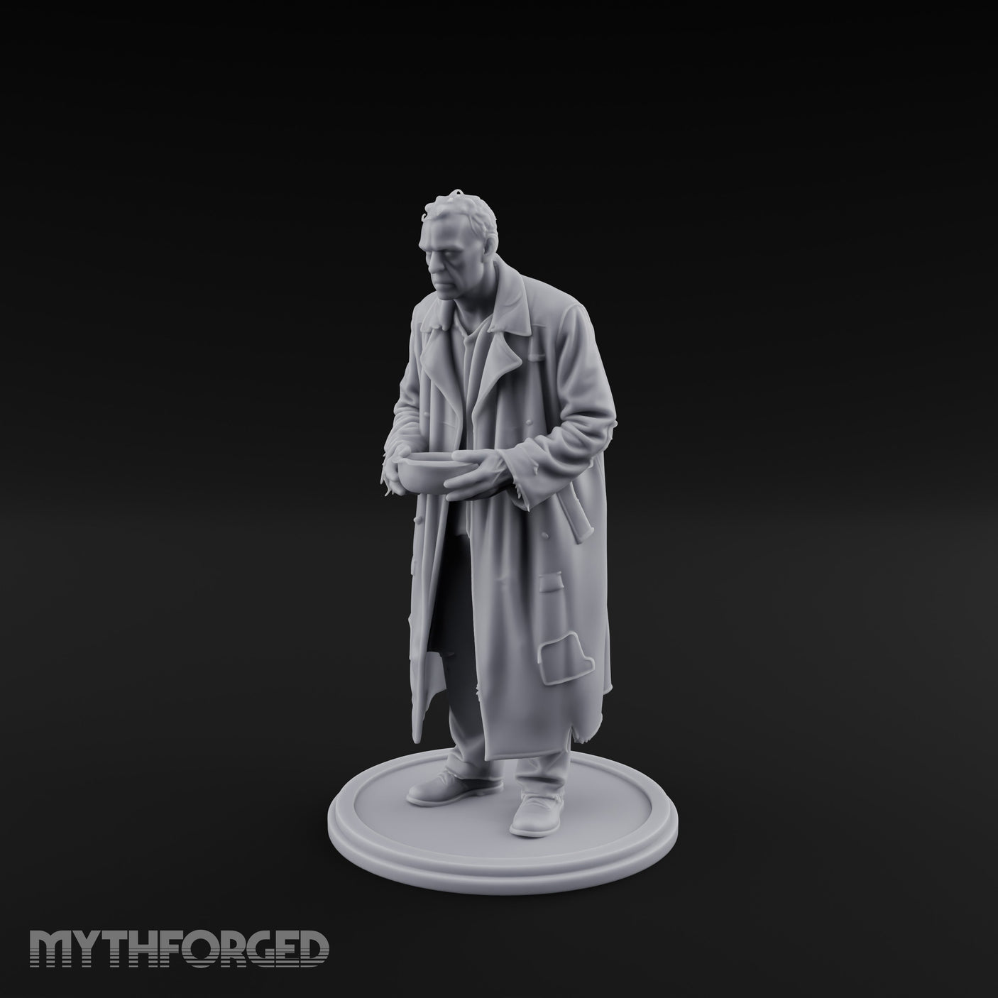 Bowl Clutching Human Beggar Miniature for Dungeons and Dragons, Pathfinder or other TTRPGs
