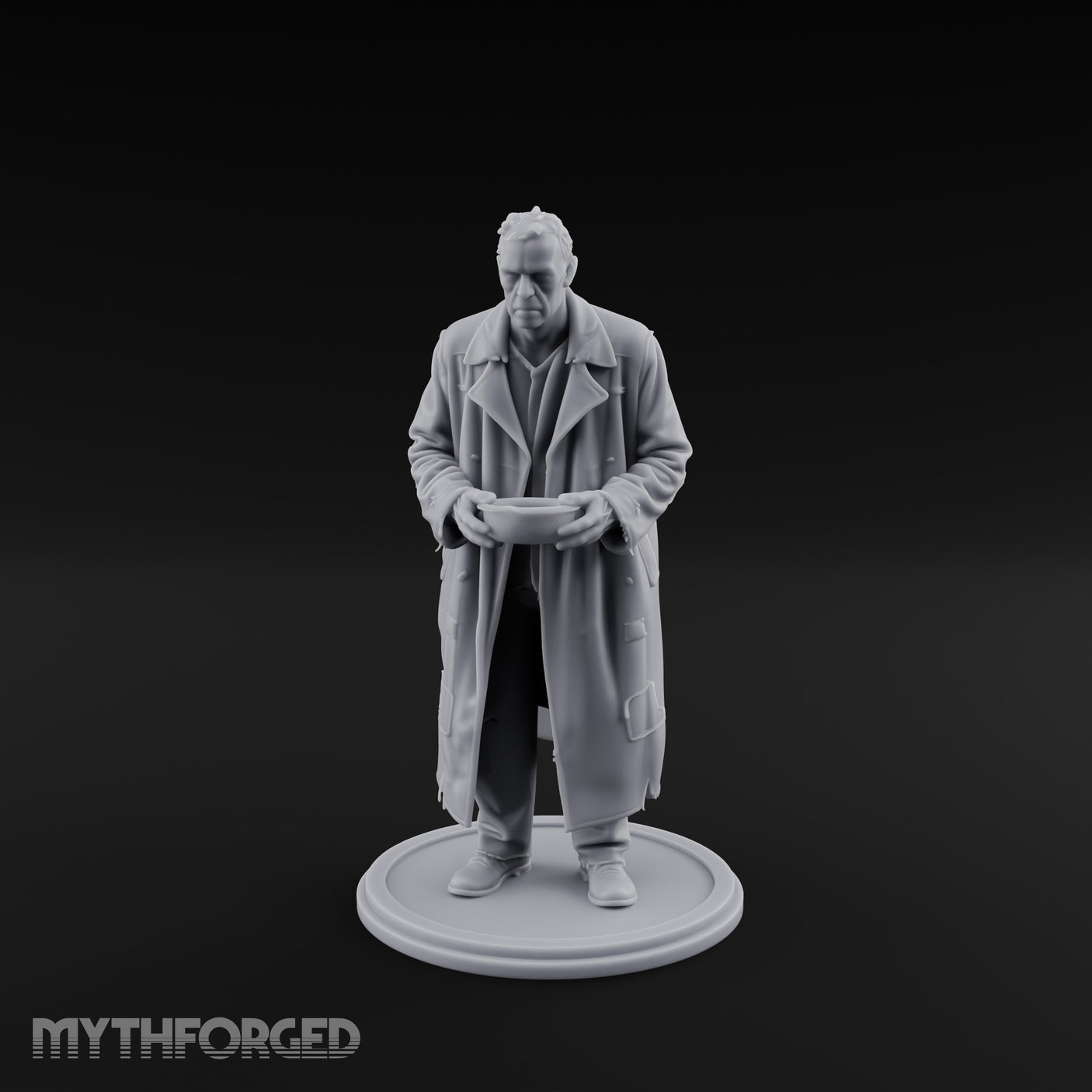 Bowl Clutching Human Beggar Miniature for Dungeons and Dragons, Pathfinder or other TTRPGs