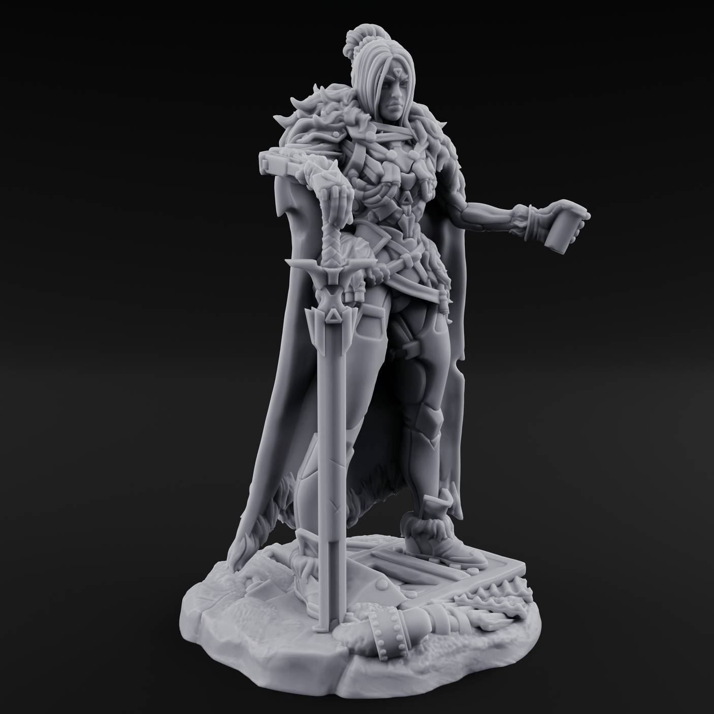 Tankard Raising Human Barbarian Miniature for Dungeons and Dragons, Pathfinder or other TTRPGs