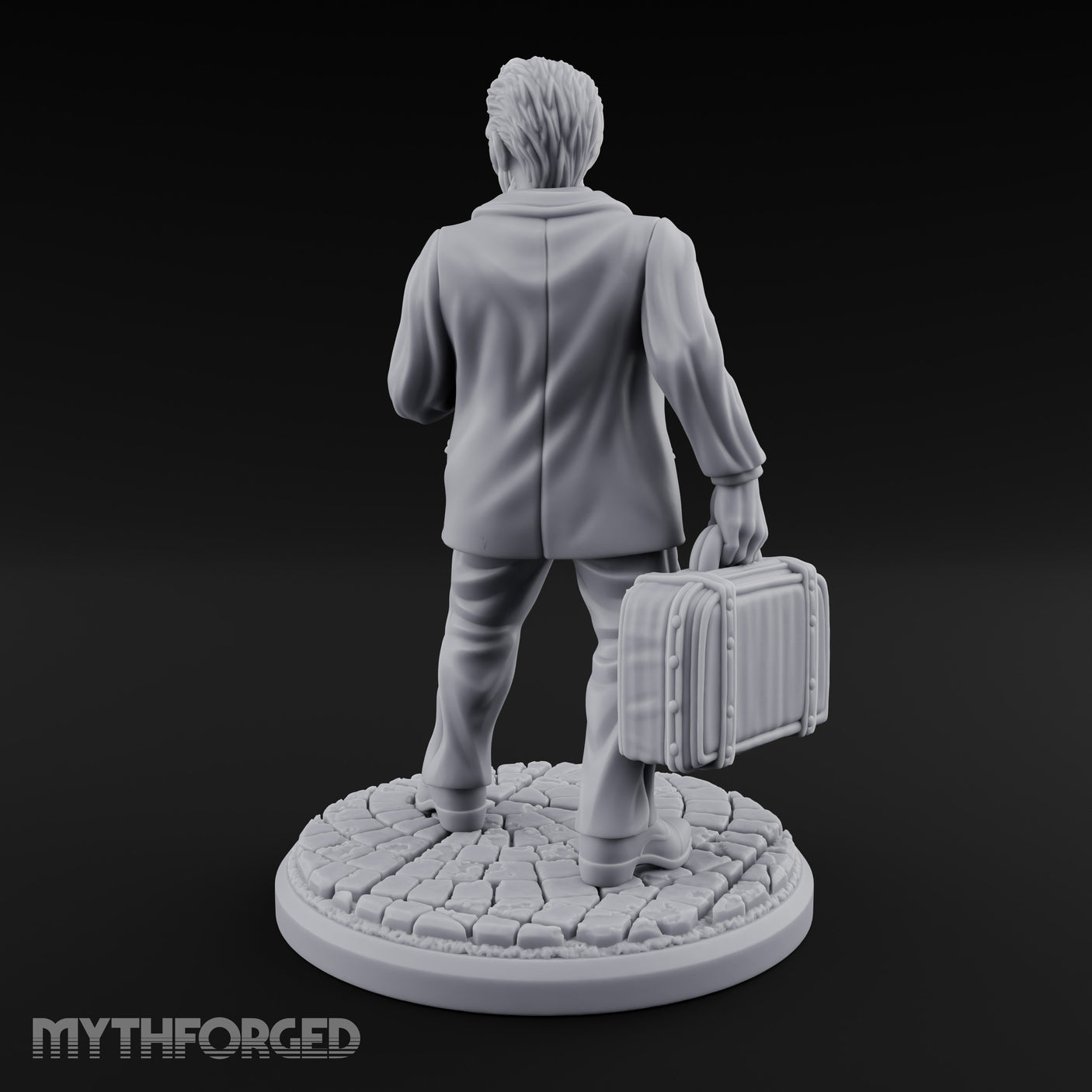 Briefcase Clutching Hybrid Valet Miniature for Dungeons and Dragons, Pathfinder or other TTRPGs