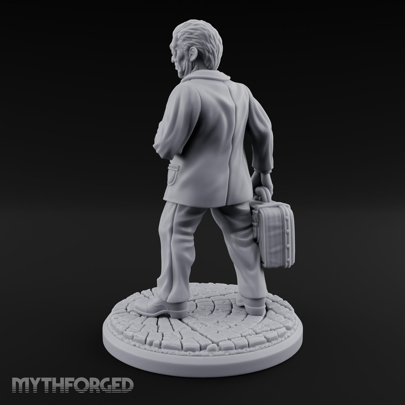 Briefcase Clutching Hybrid Valet Miniature for Dungeons and Dragons, Pathfinder or other TTRPGs