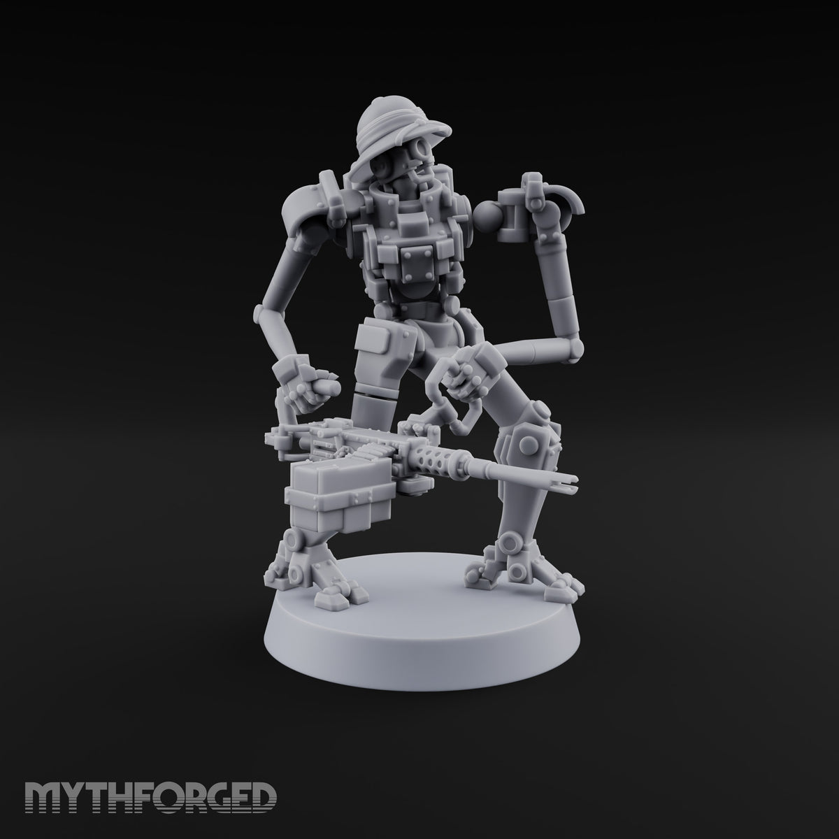 Weapons at the Ready Weird War British Automaton Heavy Machine Gunners — F