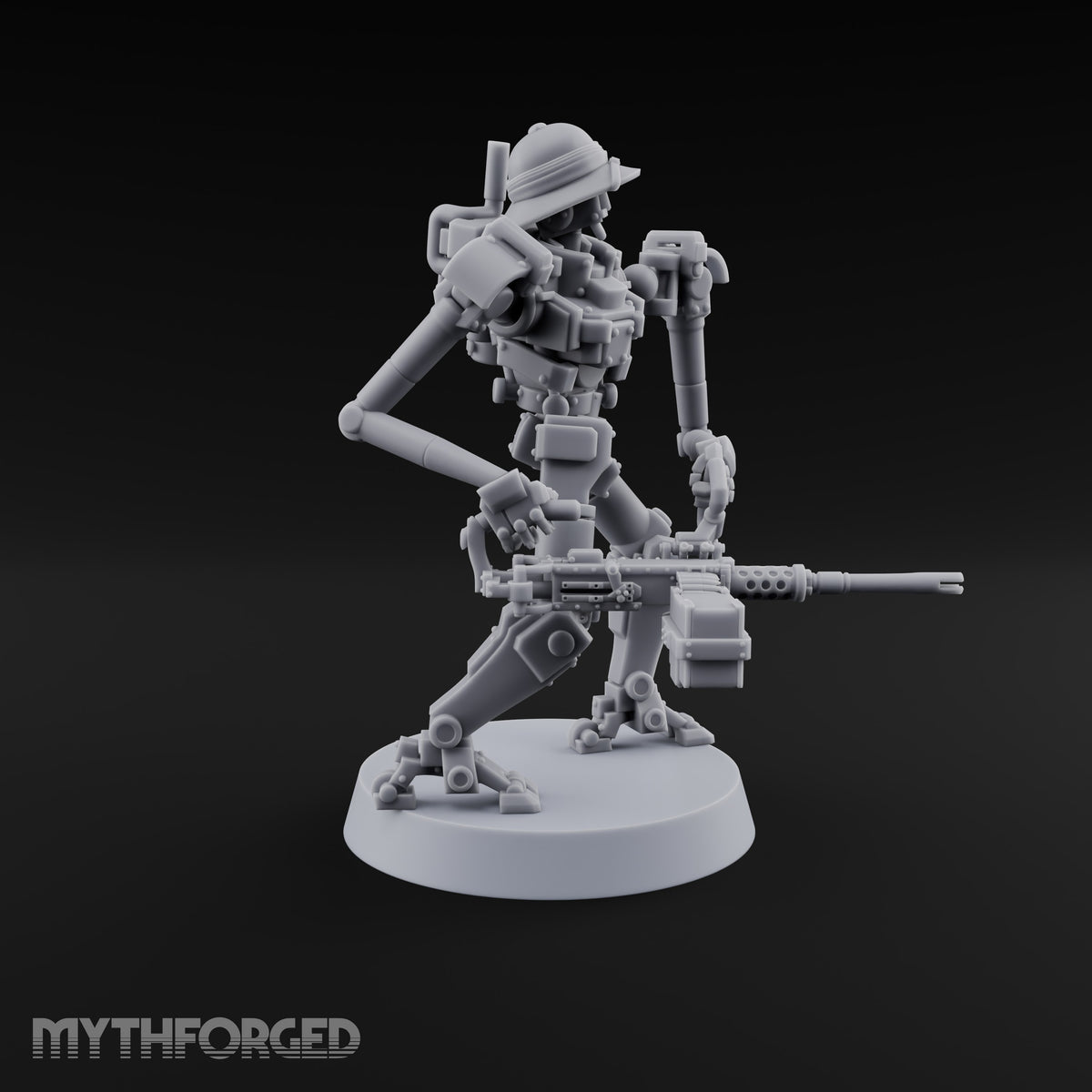 Weapons at the Ready Weird War British Automaton Heavy Machine Gunners — F