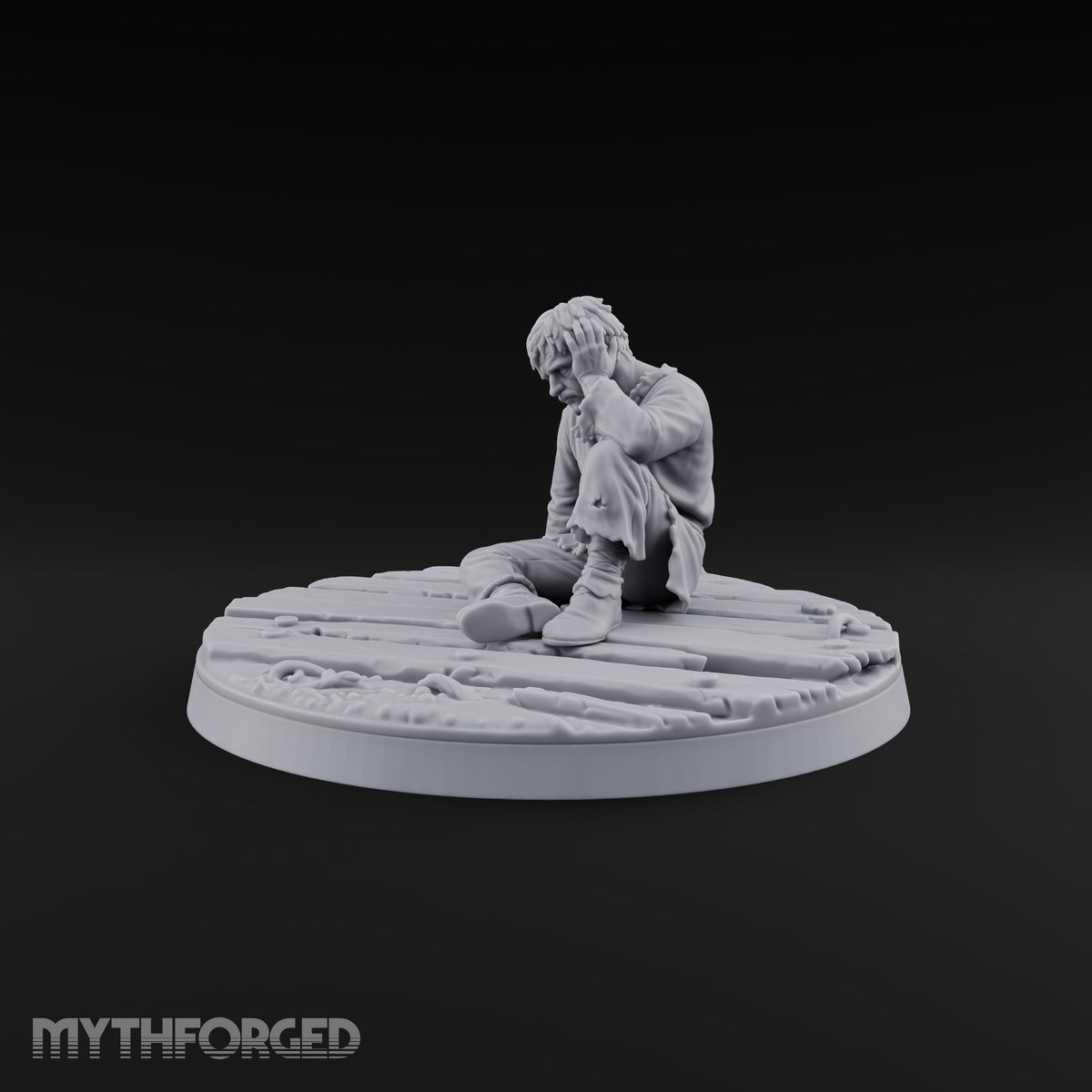 Cast Adrift Human Exile C Miniature for Dungeons and Dragons, Pathfinder or other TTRPGs