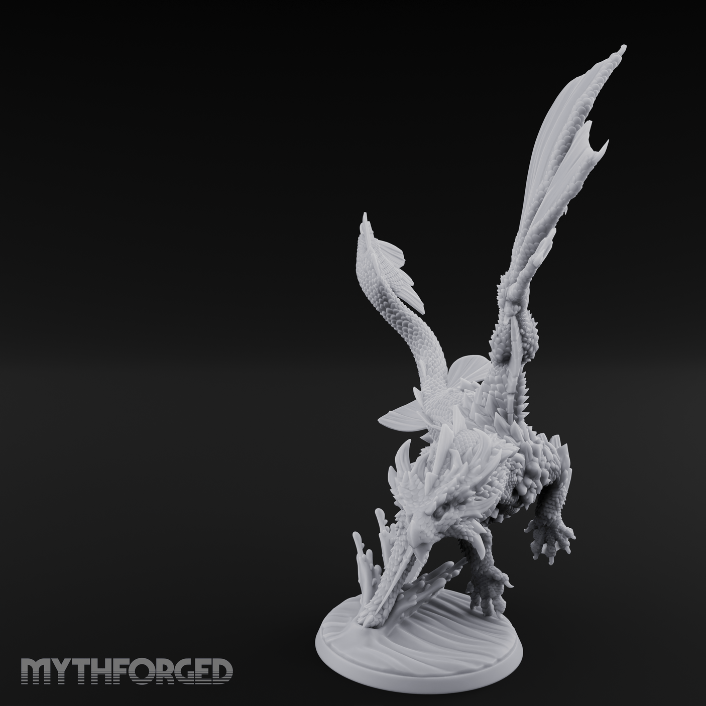 Wings Spread Skimming Bronze Dragon Miniature for Dungeons and Dragons, Pathfinder or other TTRPGs