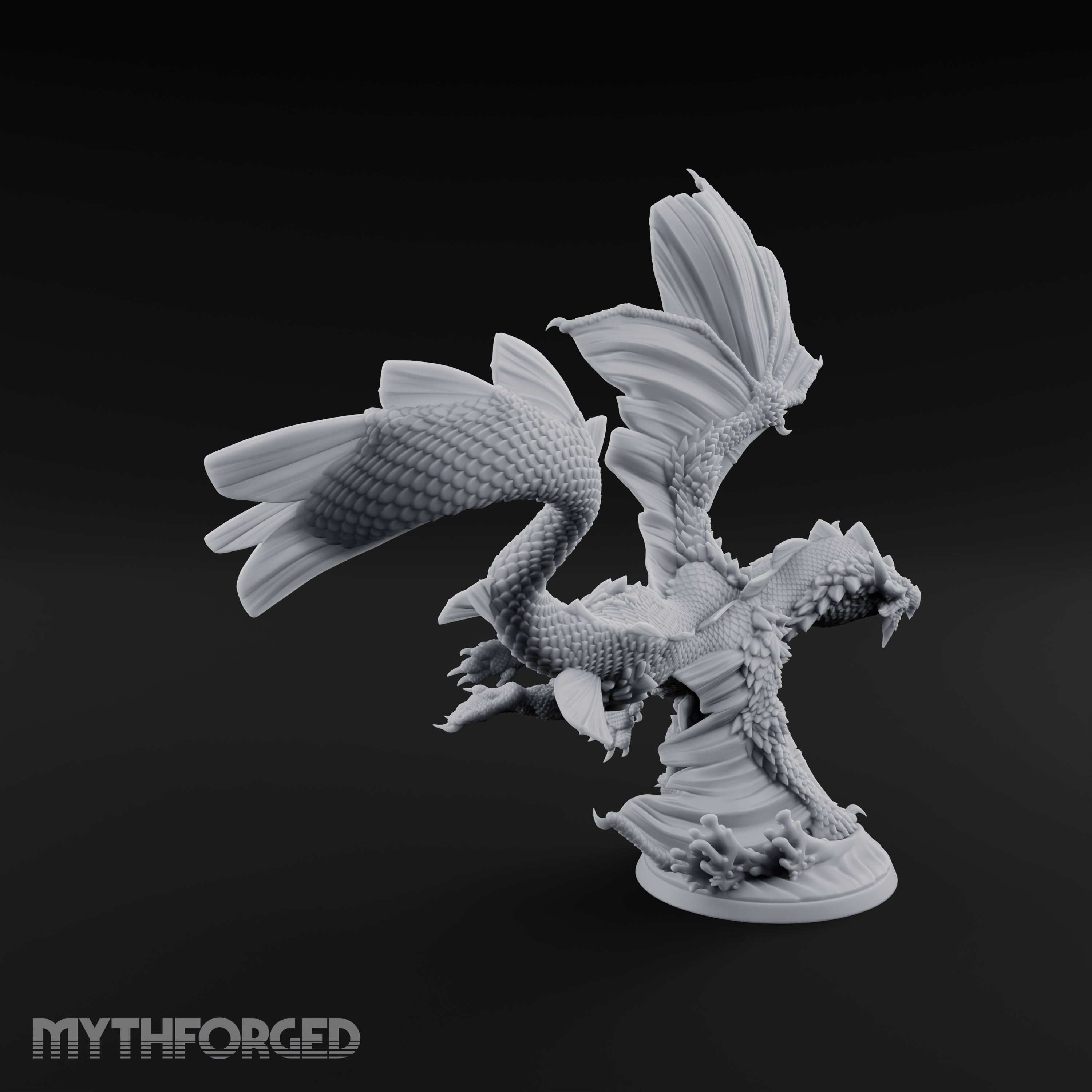 Wings Spread Skimming Bronze Dragon