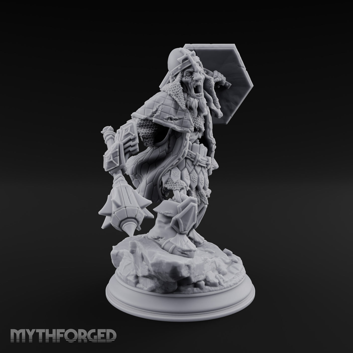 Risen and Roaring Undead Dwarf Warrior A