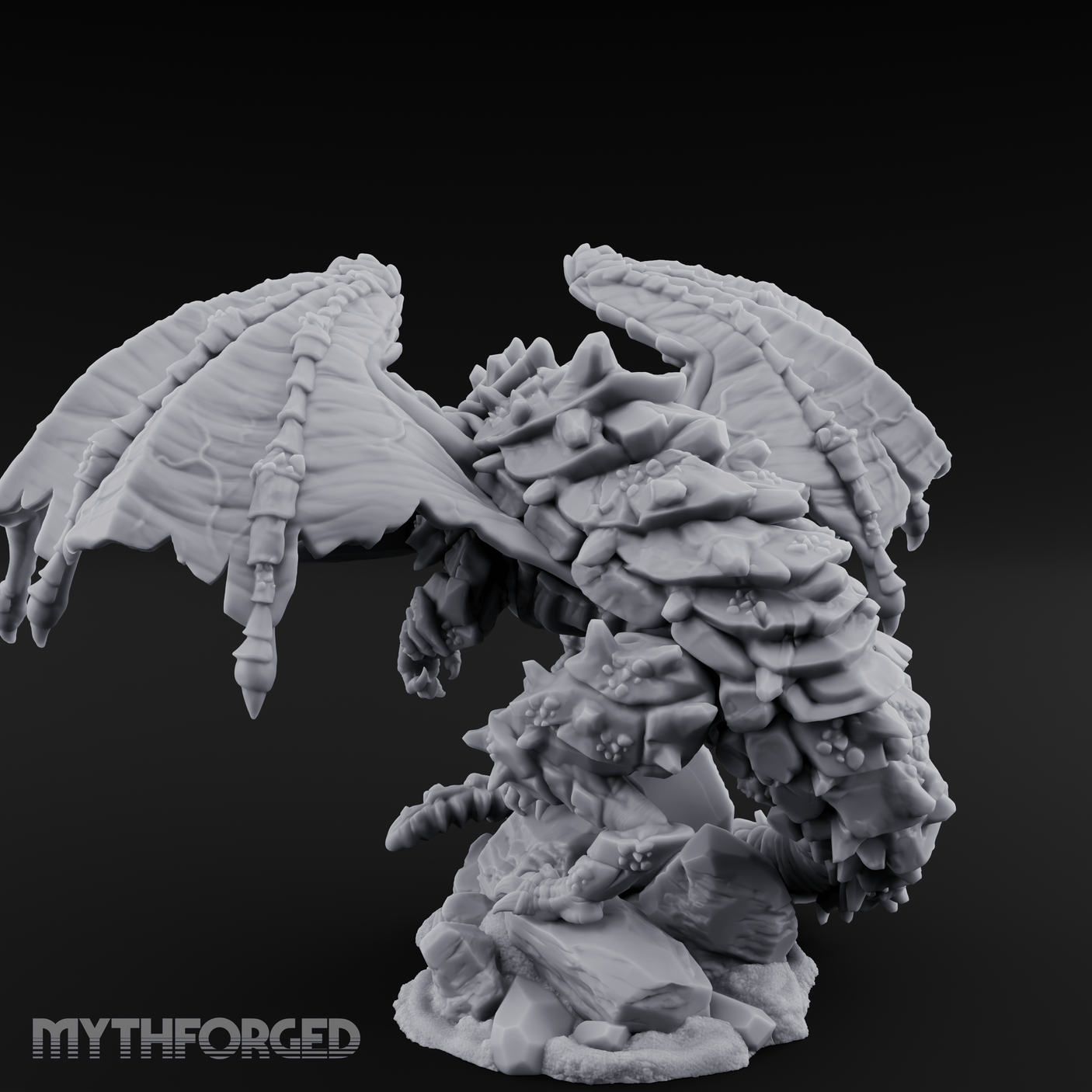 Claws Splayed Wide Brown Dragon Miniature for Dungeons and Dragons, Pathfinder or other TTRPGs