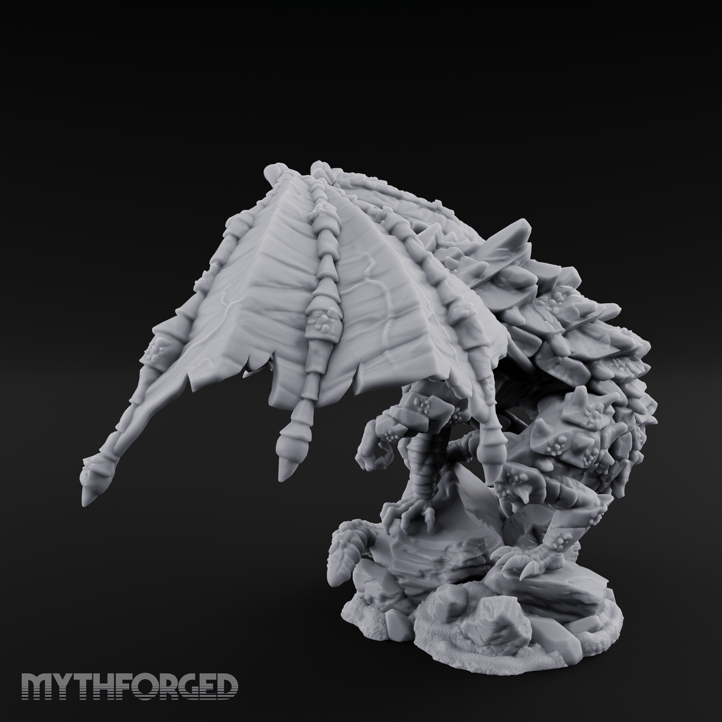 Claws Splayed Wide Brown Dragon Miniature for Dungeons and Dragons, Pathfinder or other TTRPGs