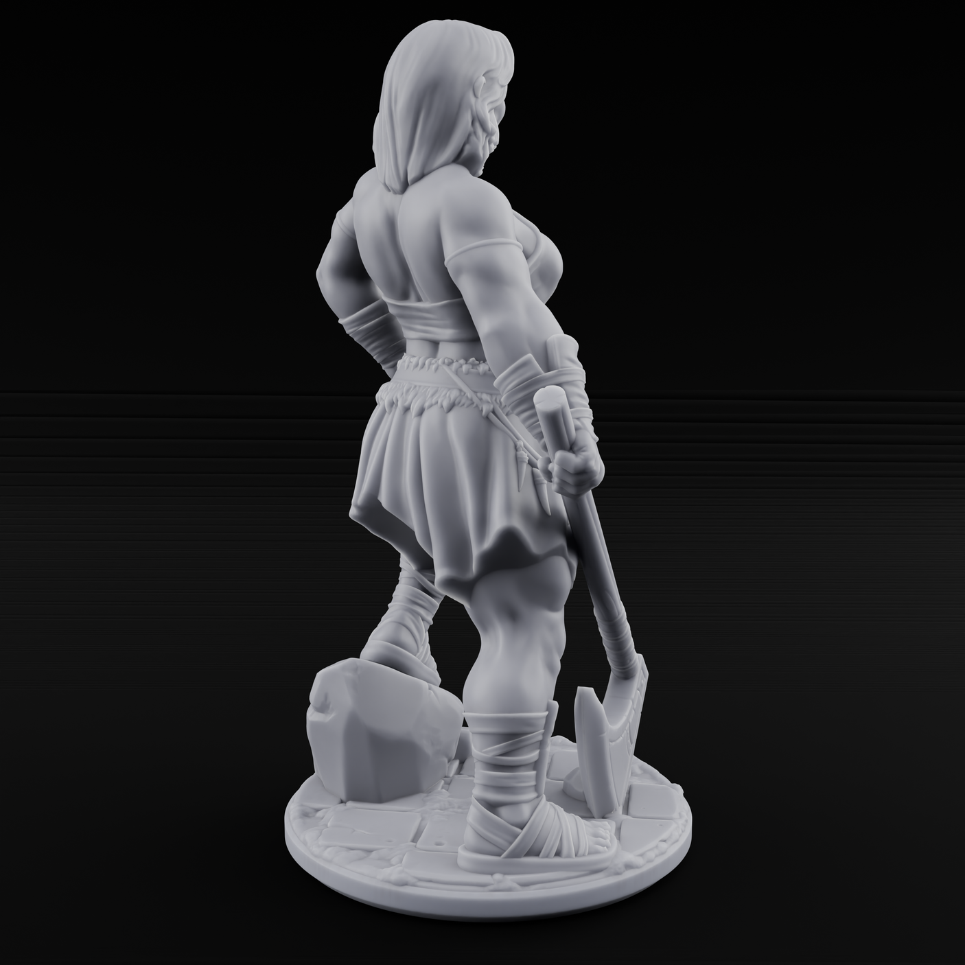 Grinning Ear To Ear Human Barbarian Miniature for Dungeons and Dragons, Pathfinder or other TTRPGs