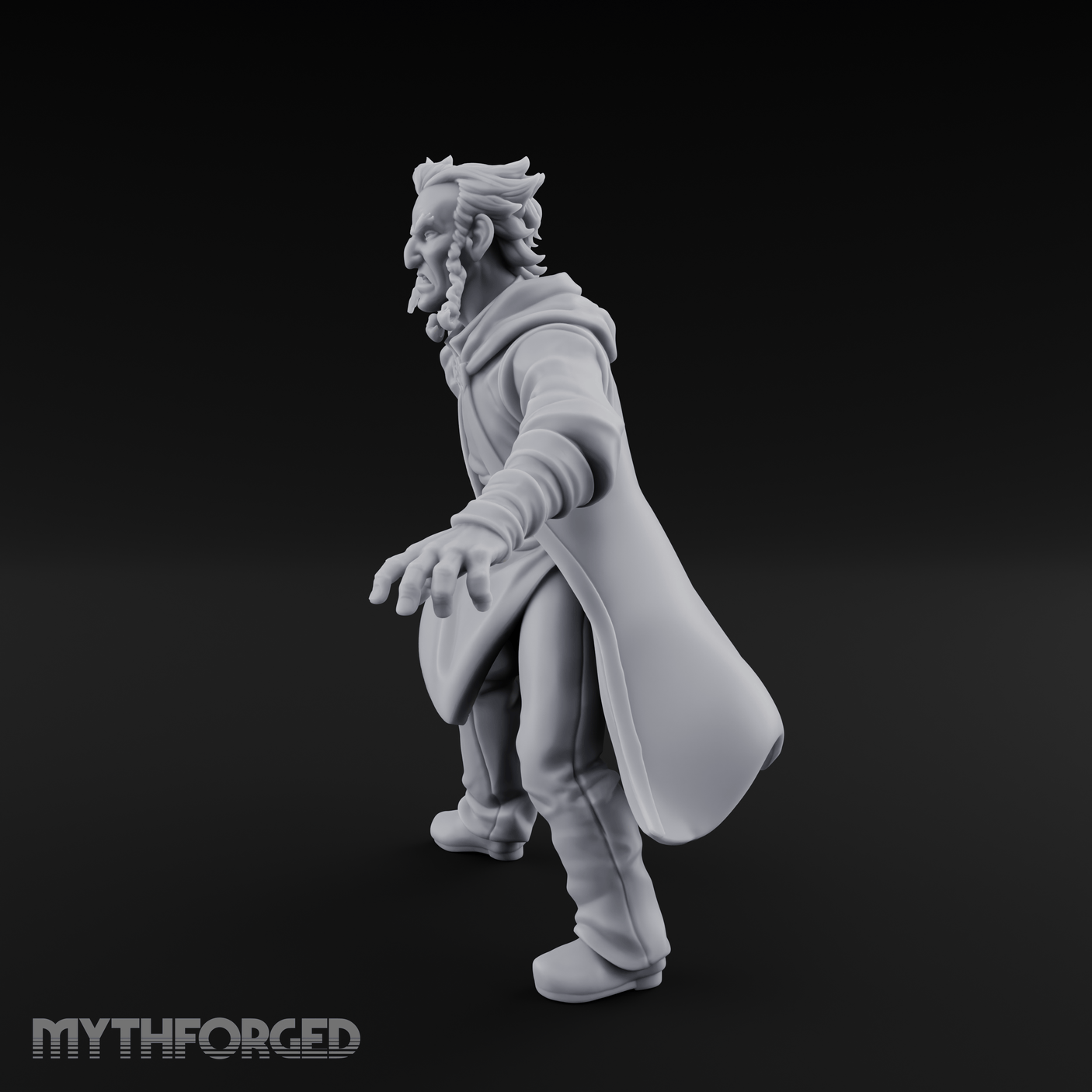 Dagger Raised Defiant Angry Human Miniature for Dungeons and Dragons, Pathfinder or other TTRPGs