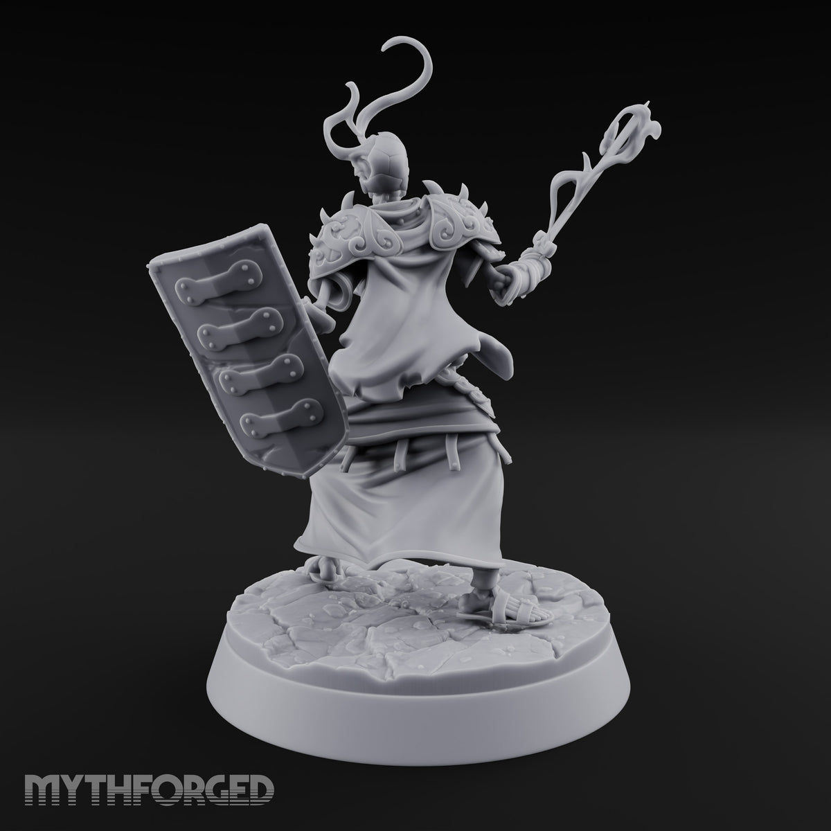 Skulls Aflame Skeleton Warrior A — Sceptre & Shield