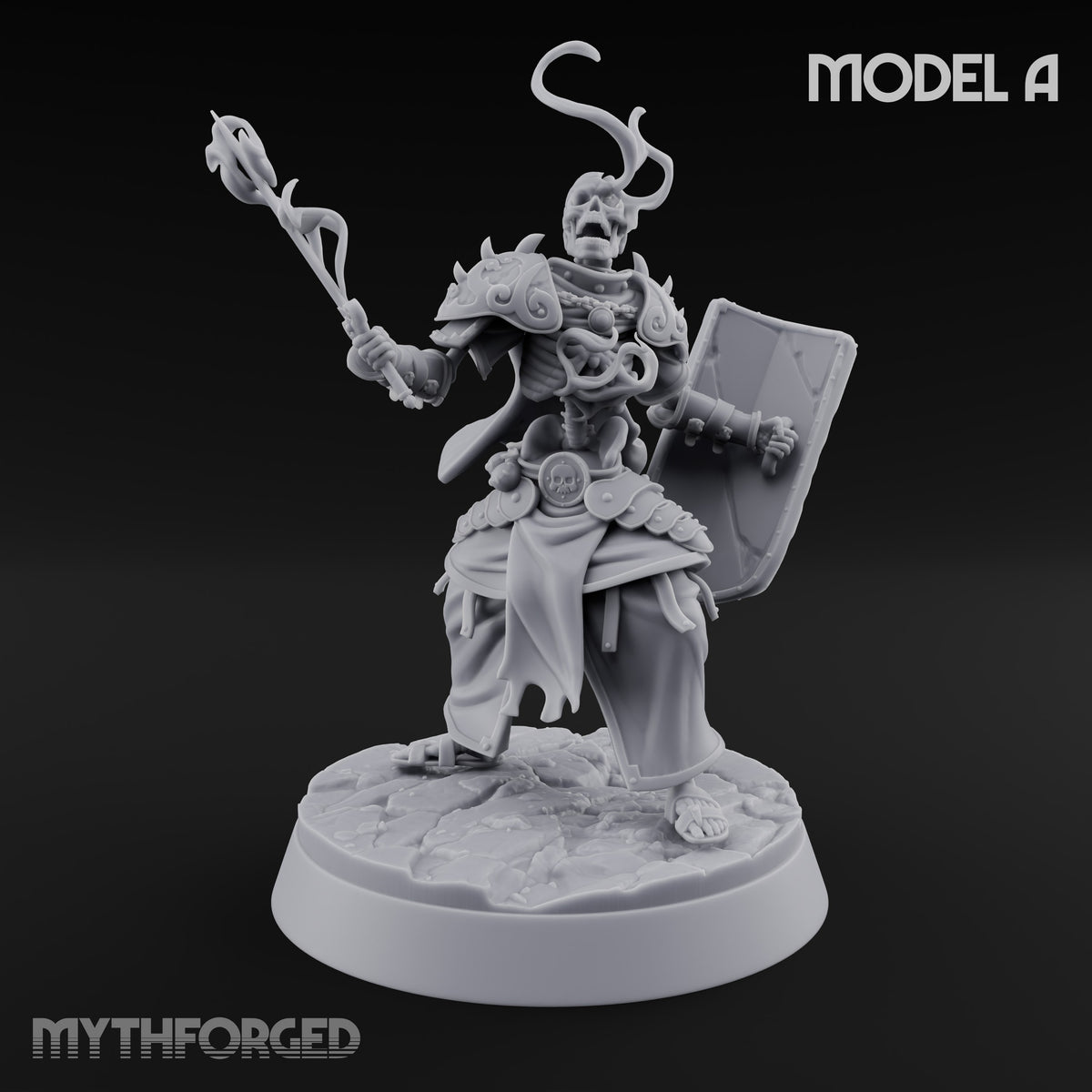 Skulls Aflame Skeleton Warrior A — Sceptre & Shield
