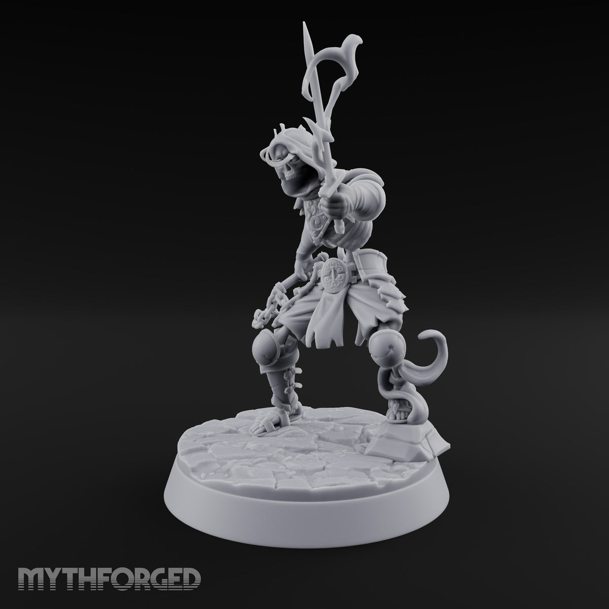 Skulls Aflame Skeleton Warrior B — Flail & Sword