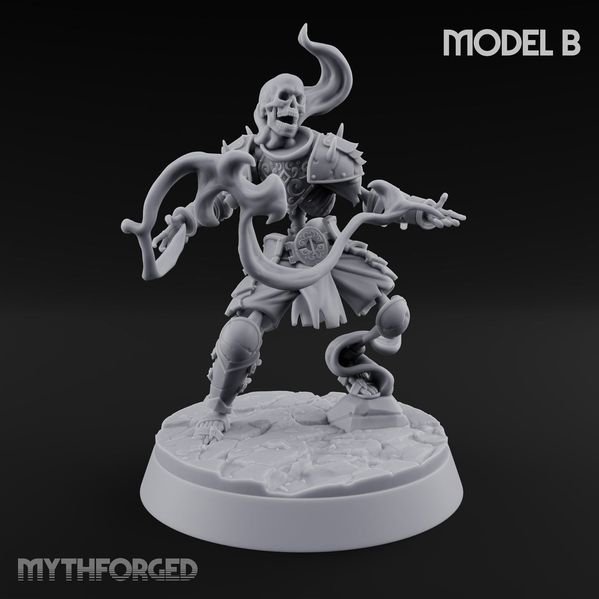 Skulls Aflame Skeleton Warriors with Boss — B · Sceptre & Shield + Flame Hands + Flame Hand + Axe & Crescent Blade