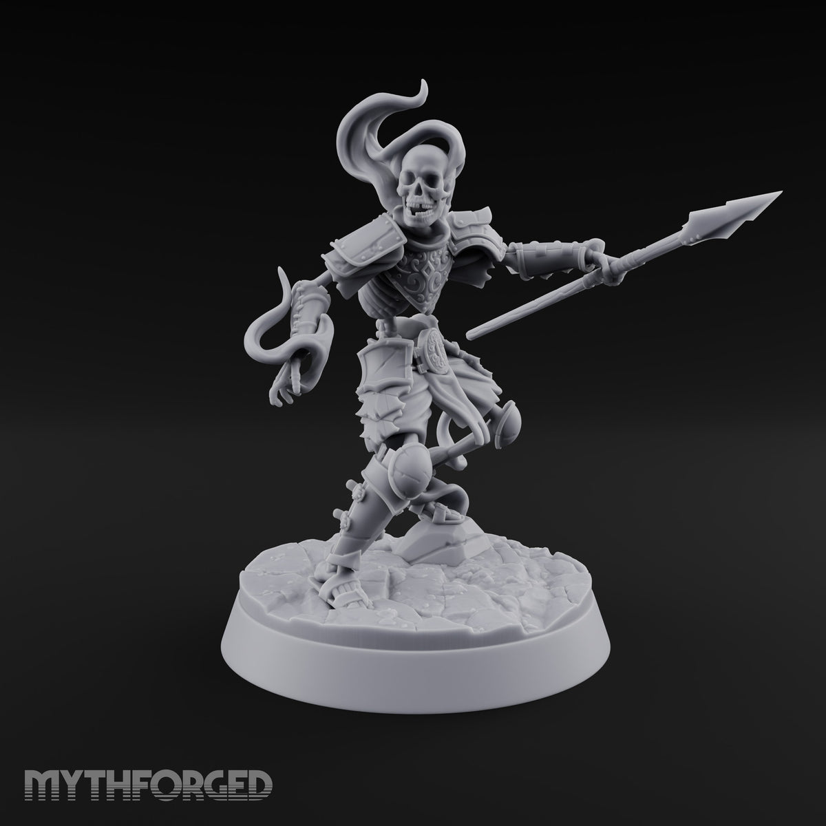 Skulls Aflame Skeleton Warriors with Boss — B · Sword & Flame + Spear + Sword & Shield + Staff & Orb