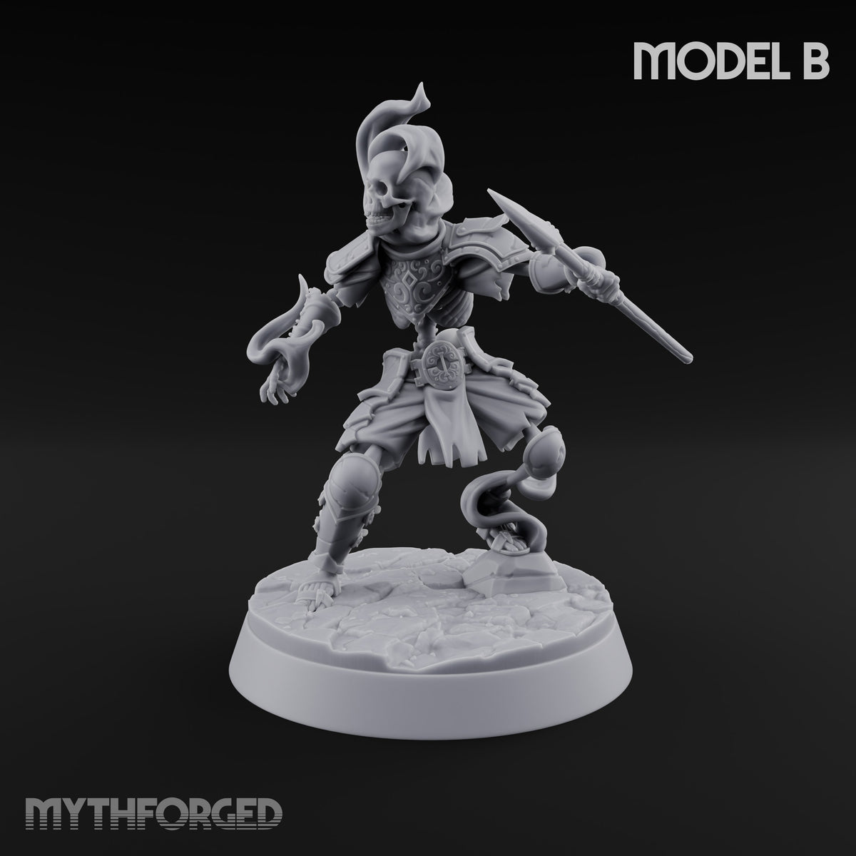 Skulls Aflame Skeleton Warrior B — Spear