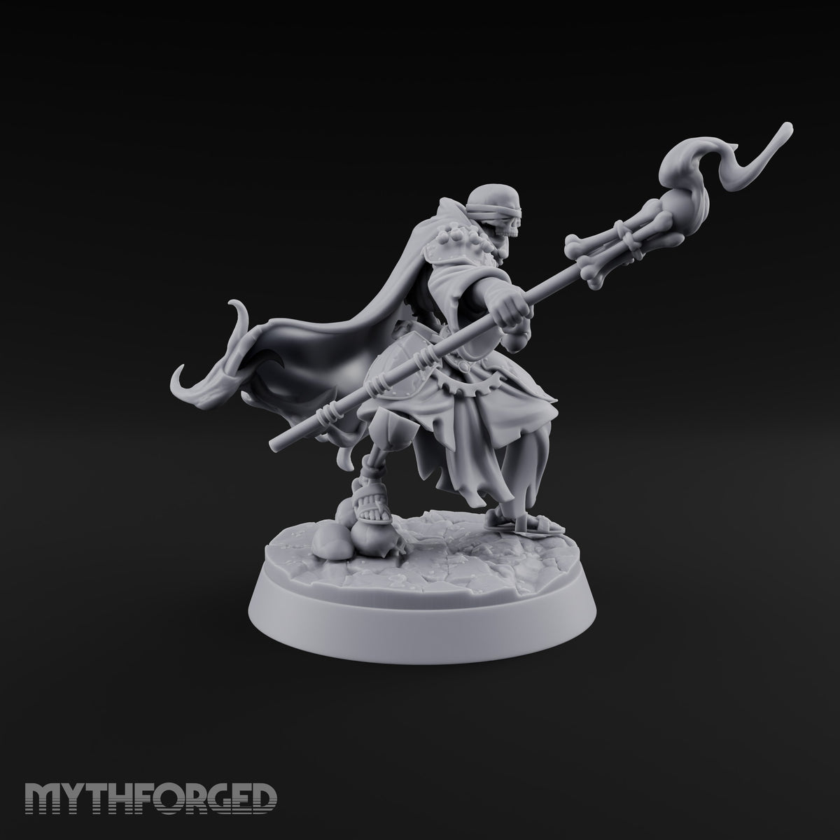 Skulls Aflame Skeleton Warrior D — Staff & Orb