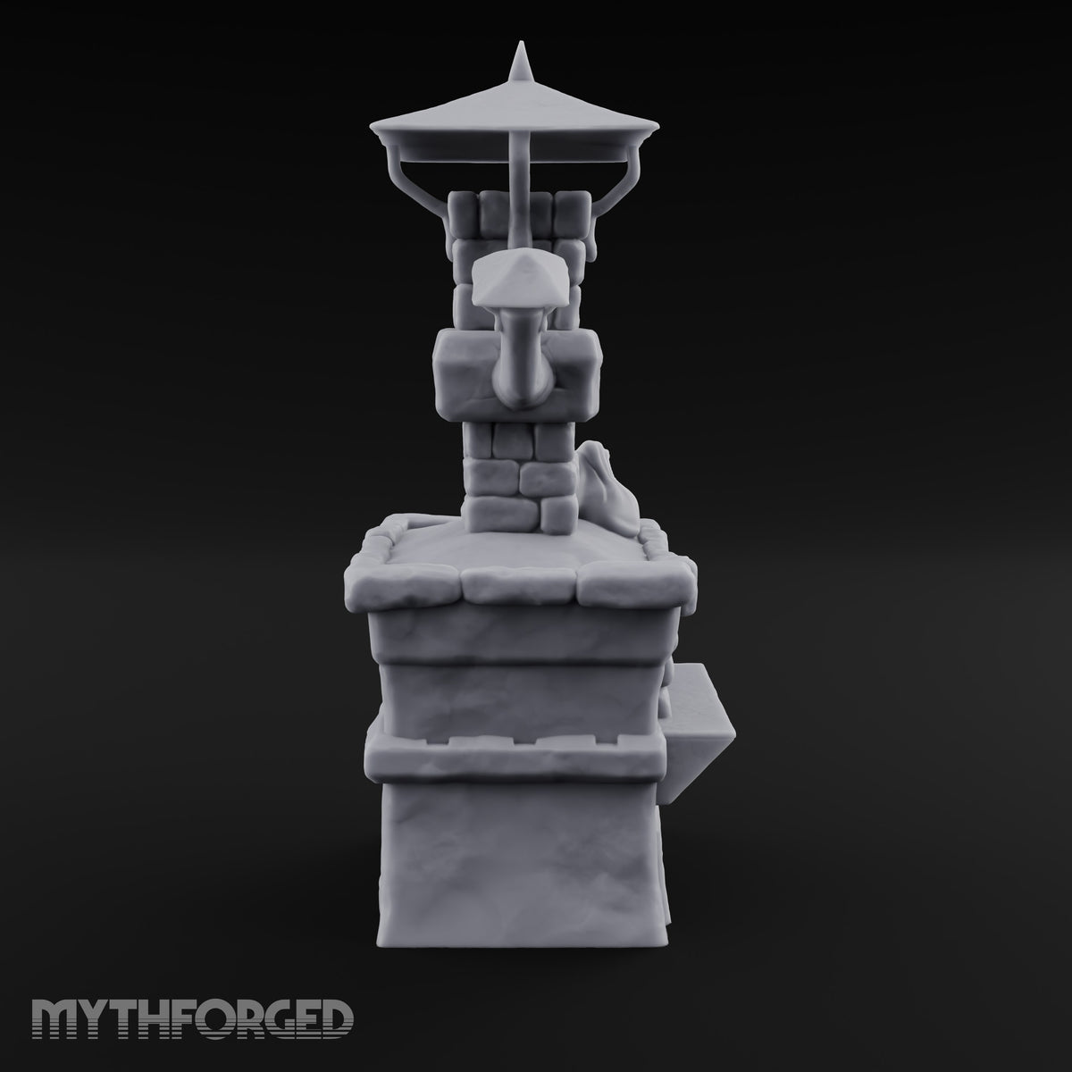 Smoke Rises Through the Mushroom Cap Stone Oven with Tall Chimney