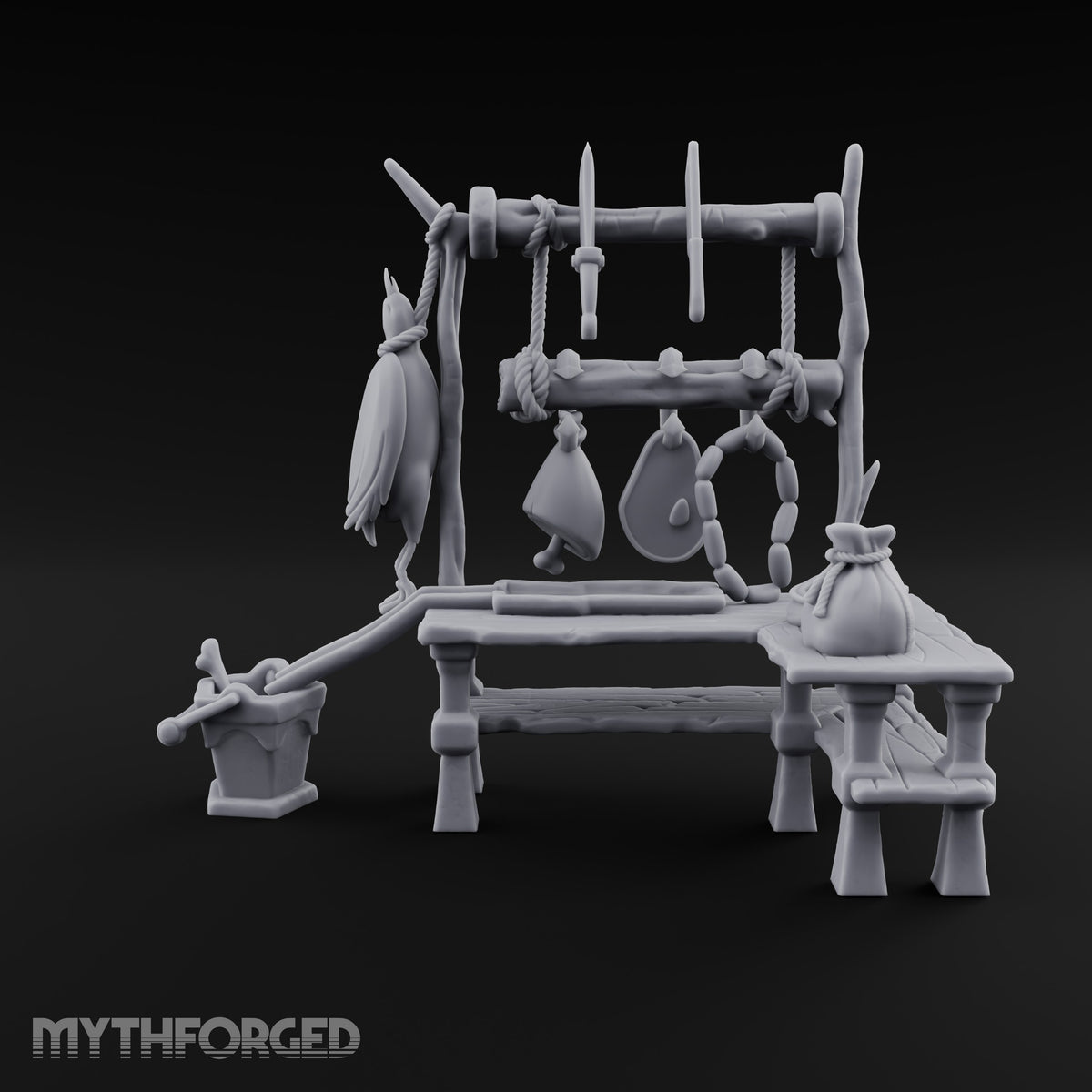 Fresh Off the Hook Wooden Butcher Stall