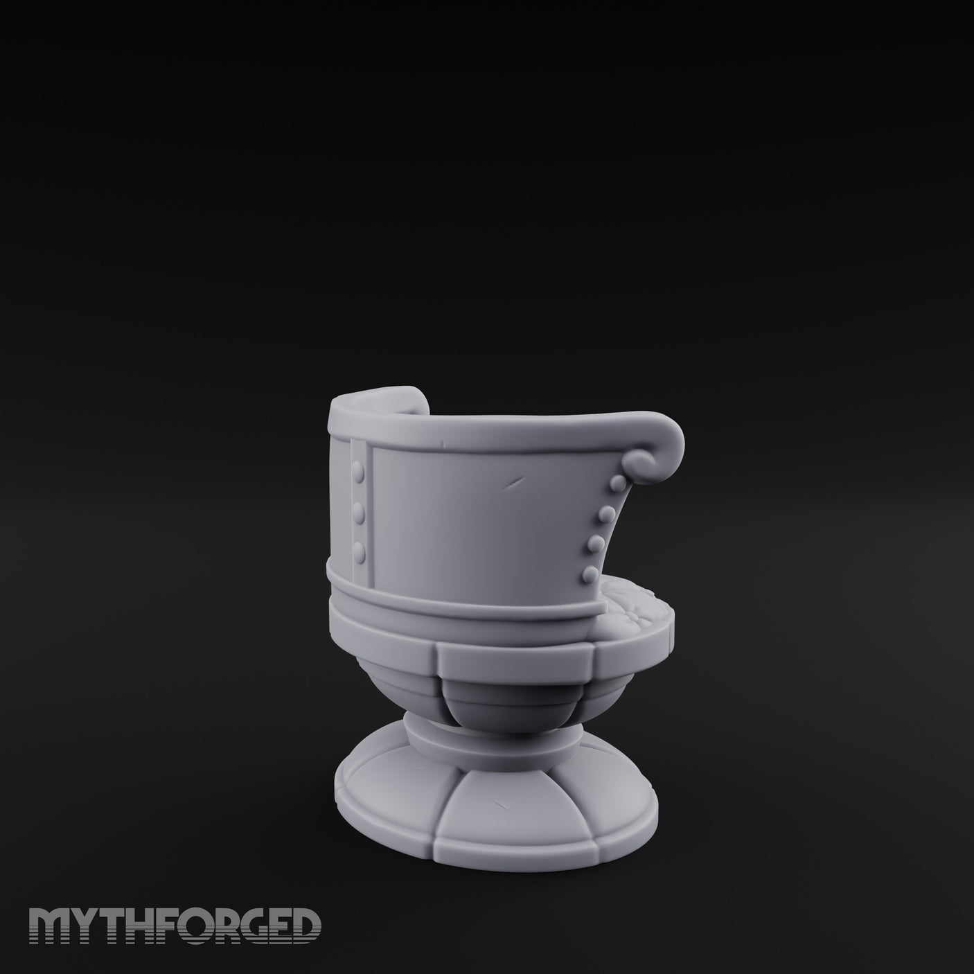 Button-Tufted Pedestal-Based Noble Swivel Chair Miniature for Dungeons and Dragons, Pathfinder or other TTRPGs