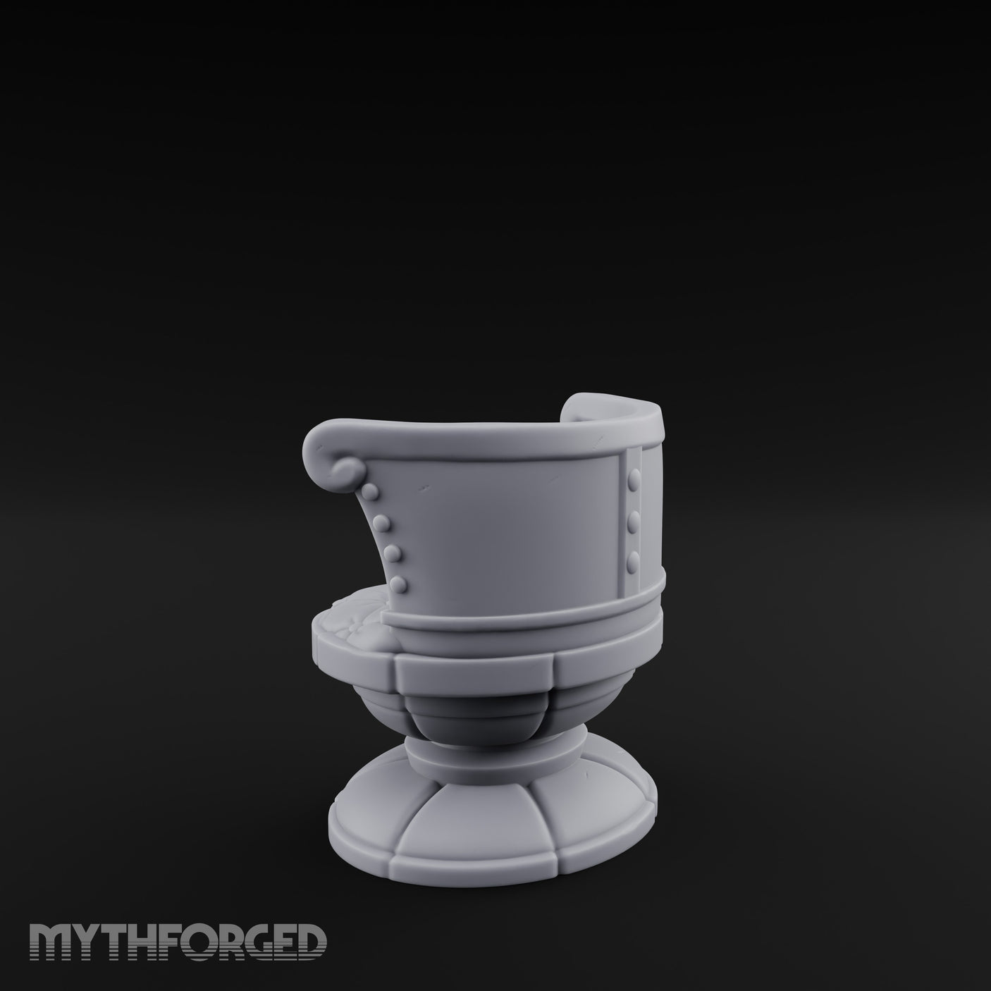 Button-Tufted Pedestal-Based Noble Swivel Chair Miniature for Dungeons and Dragons, Pathfinder or other TTRPGs