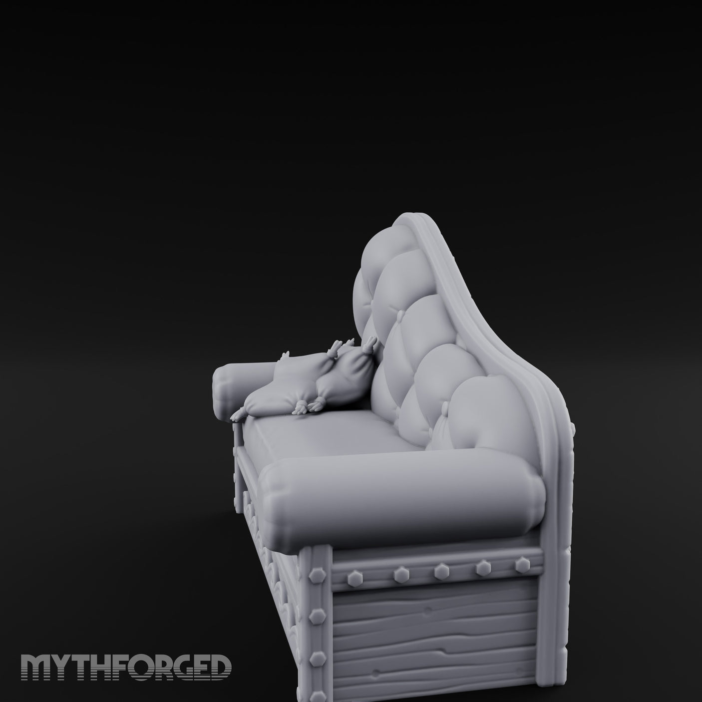 Button-Tufted Wave-Scrolled Pirate Captain's Chaise Lounge gallery 7