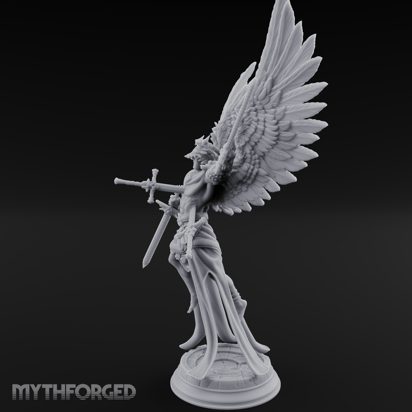 Wings Spread Wide Angel Paladin Miniature for Dungeons and Dragons, Pathfinder or other TTRPGs