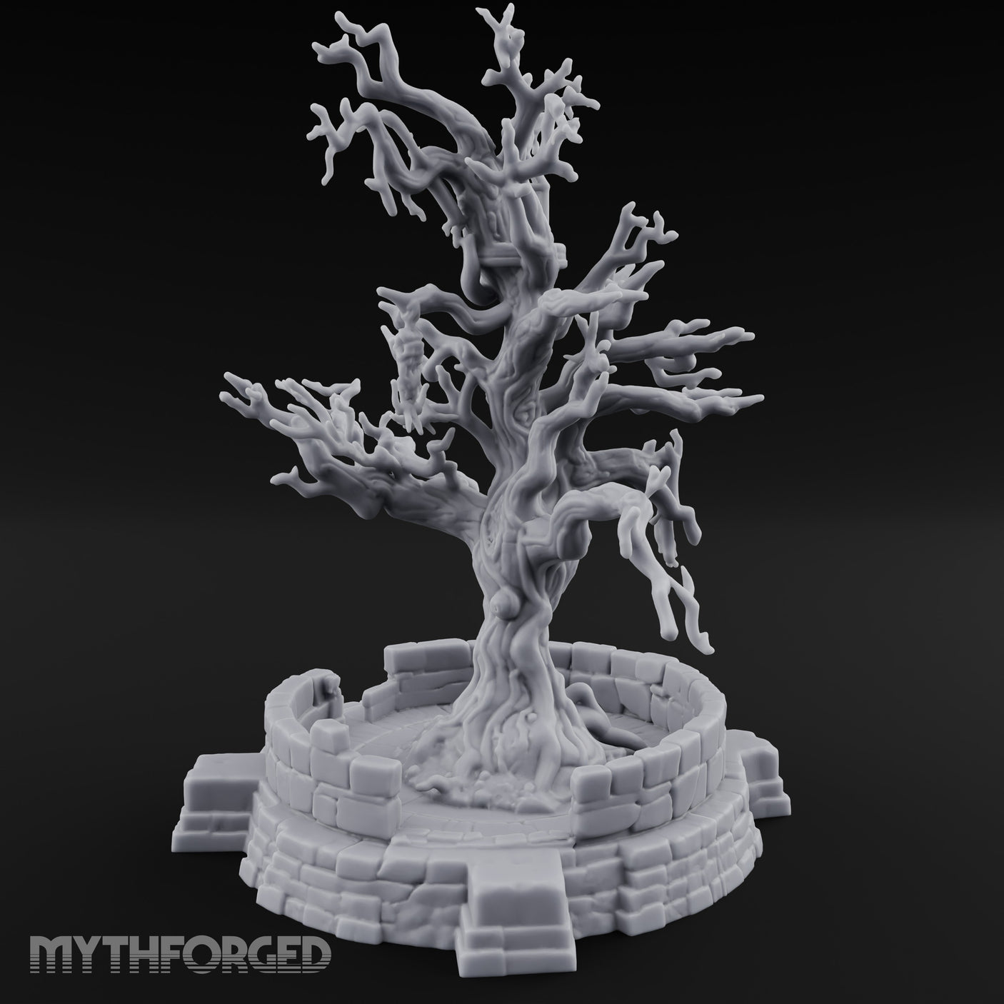 Cage-Hung Effigy-Draped Cursed Ritual Tree Shrine Miniature for Dungeons and Dragons, Pathfinder or other TTRPGs