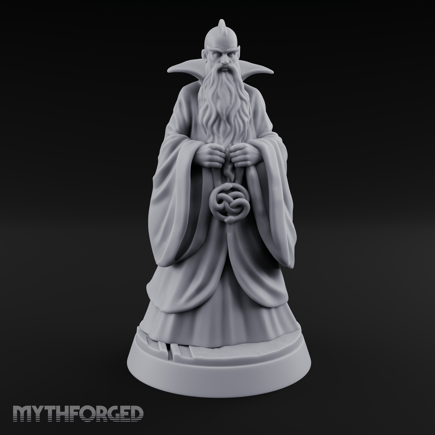 Broad-Shouldered Contemplative Wizard Miniature for Dungeons and Dragons, Pathfinder or other TTRPGs