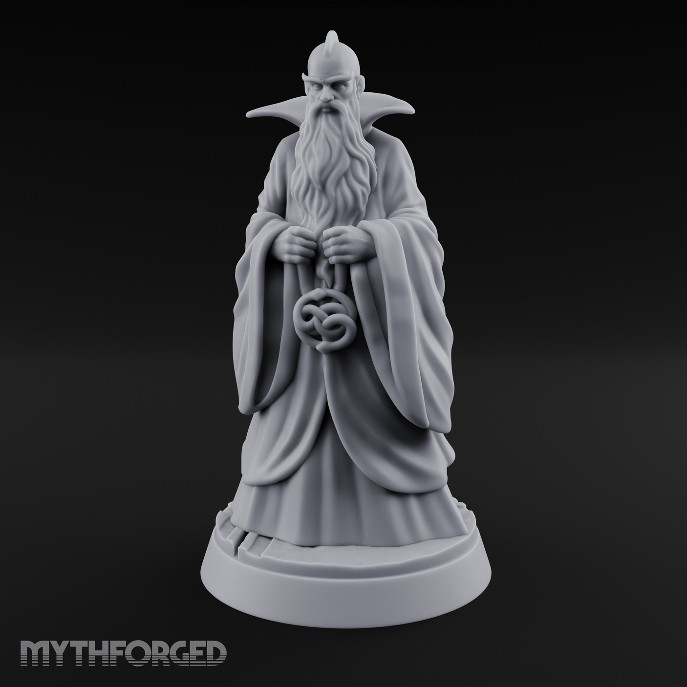Broad-Shouldered Contemplative Wizard Miniature for Dungeons and Dragons, Pathfinder or other TTRPGs