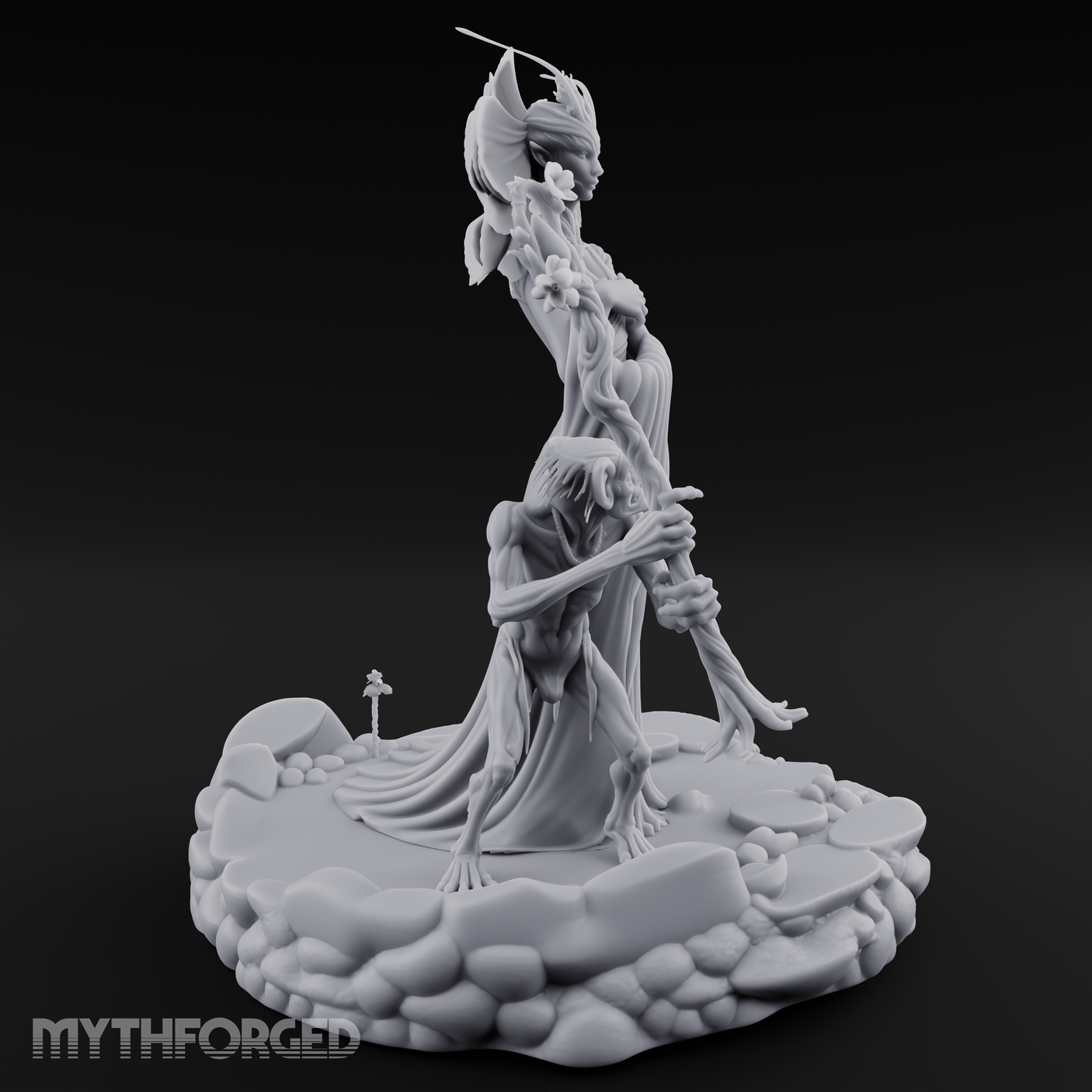 Butterfly Winged Towering Fey Lord Enchantress Miniature for Dungeons and Dragons, Pathfinder or other TTRPGs