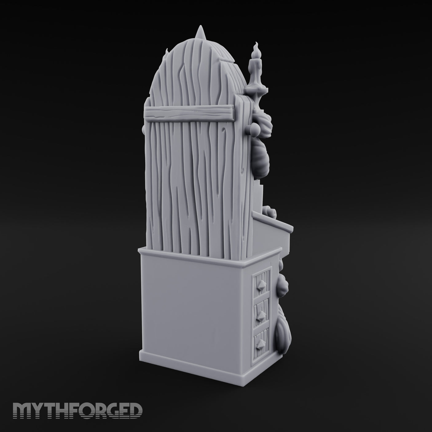 Candle-Flanked Scroll-Rested Gothic Scribe Desk gallery 4