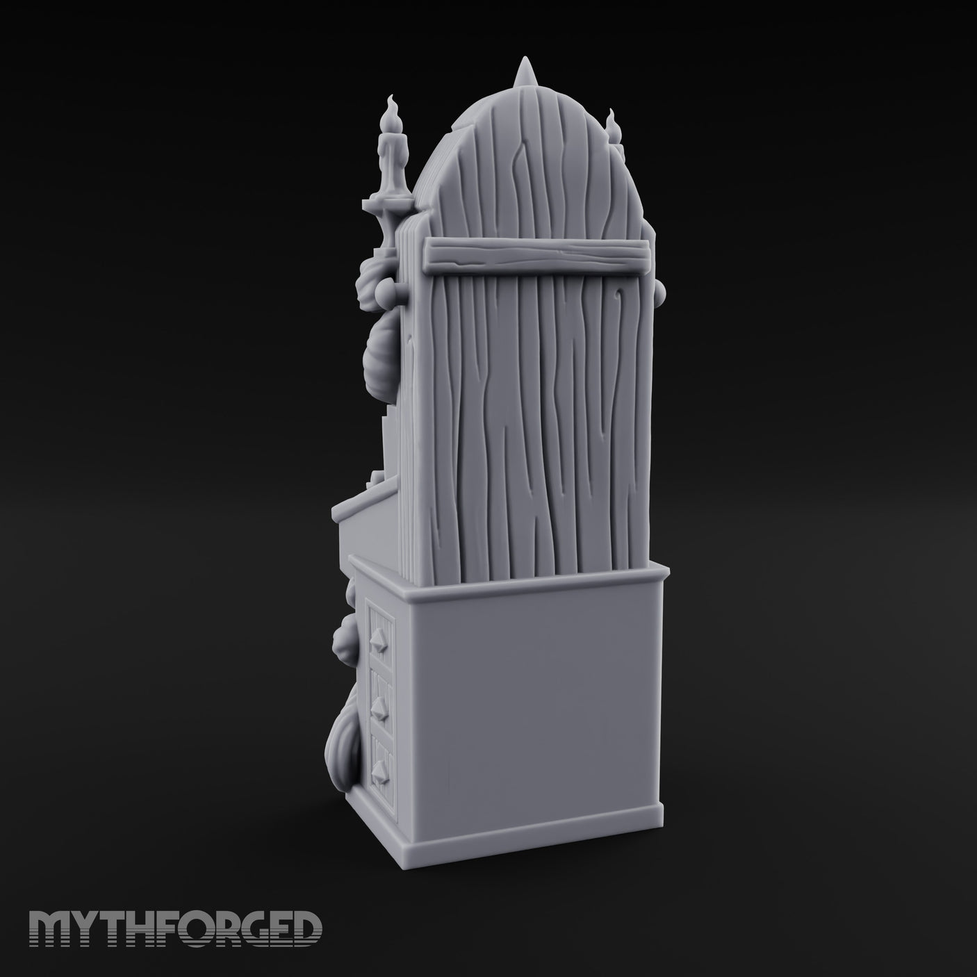 Candle-Flanked Scroll-Rested Gothic Scribe Desk gallery 5