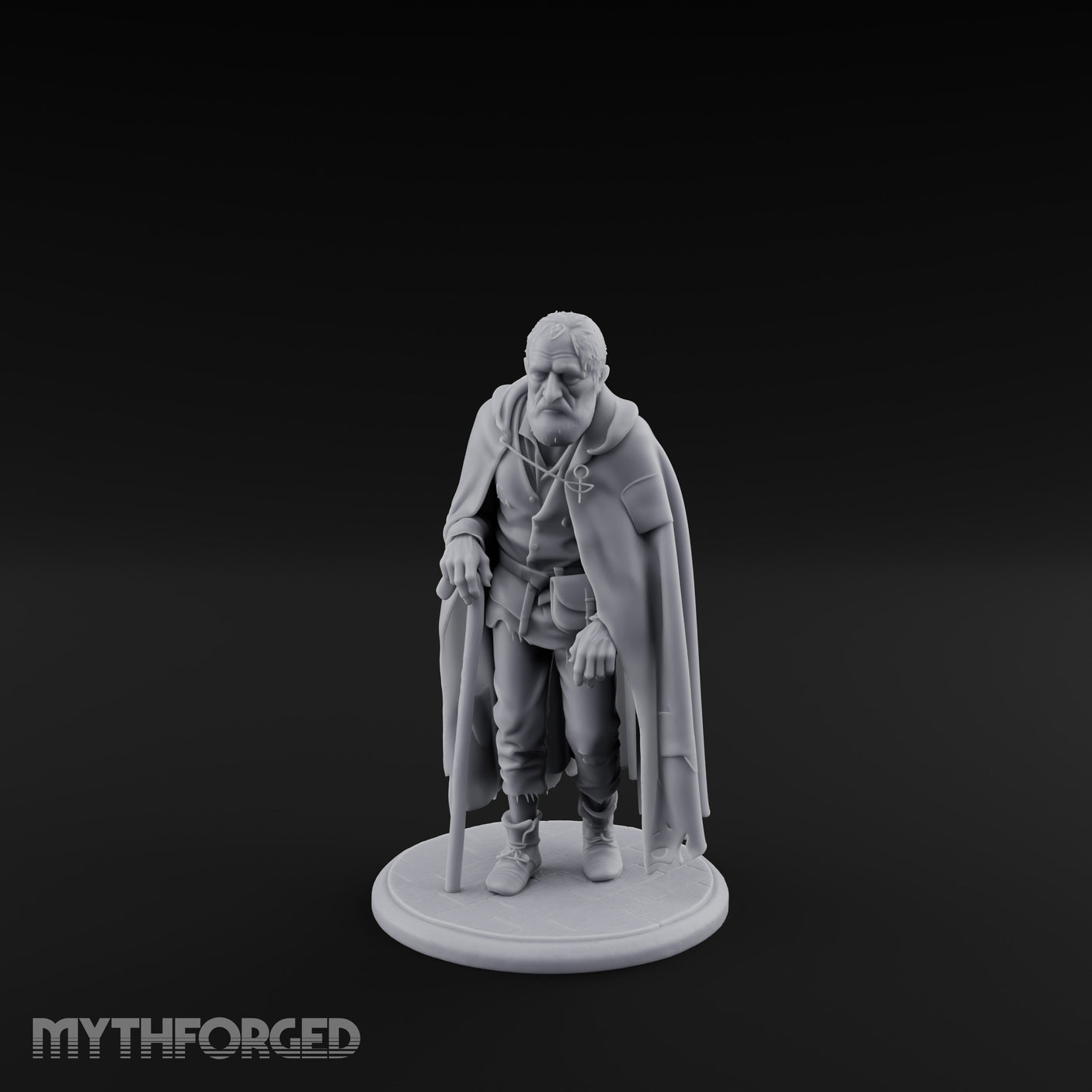Cane Hobbling Human Beggar Miniature for Dungeons and Dragons, Pathfinder or other TTRPGs