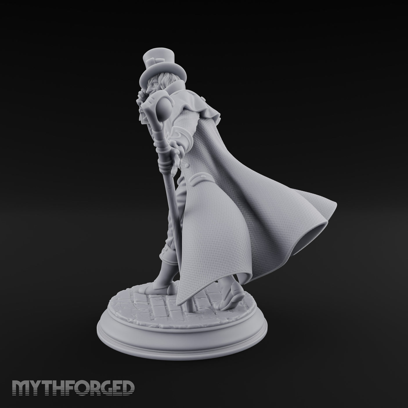 Cane Leaning Grinning Undead Gentleman Miniature for Dungeons and Dragons, Pathfinder or other TTRPGs