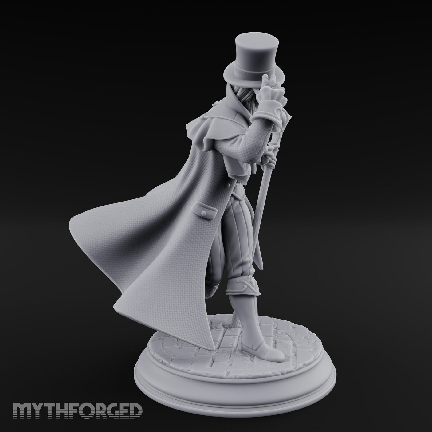 Cane Leaning Grinning Undead Gentleman Miniature for Dungeons and Dragons, Pathfinder or other TTRPGs