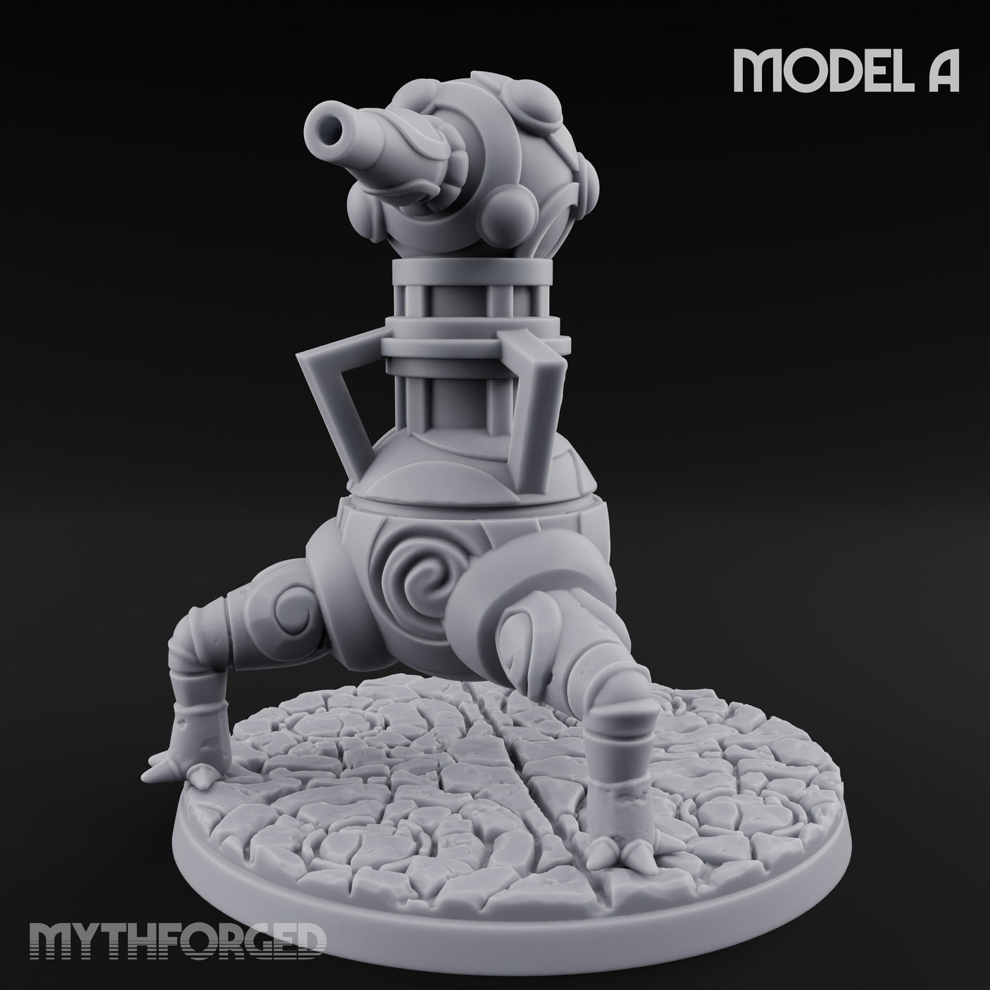 Cannon Barrel Aiming Construct Gun Turret A Miniature for Dungeons and Dragons, Pathfinder or other TTRPGs