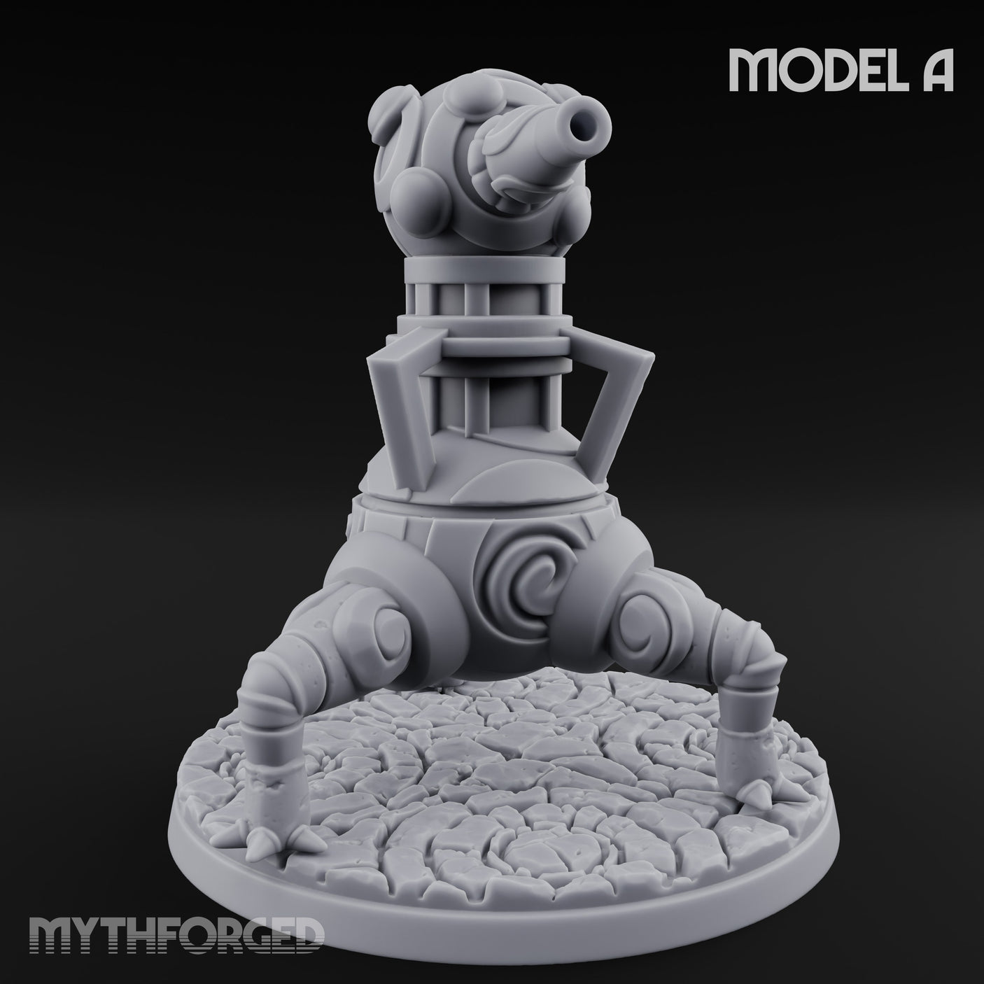 Cannon Barrel Aiming Construct Gun Turret A Miniature for Dungeons and Dragons, Pathfinder or other TTRPGs